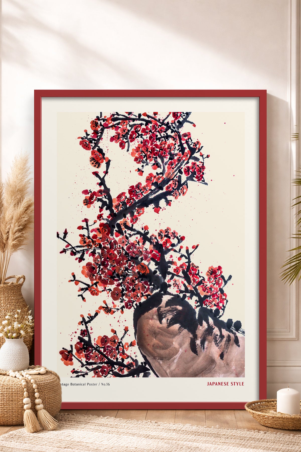 HOMEPACK Ahşap Çerçeveli Tablo Çerçeveli Poster Sanatsal Modern Duvar Dekoru JPN-061