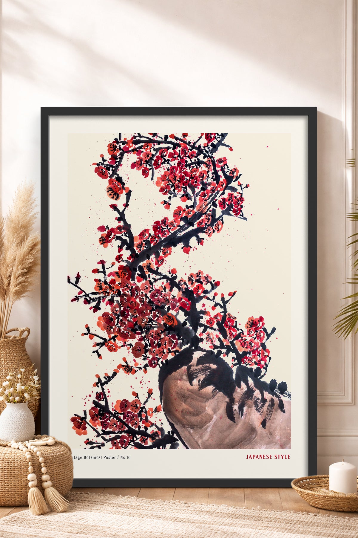 HOMEPACK Ahşap Çerçeveli Tablo Çerçeveli Poster Sanatsal Modern Duvar Dekoru JPN-061