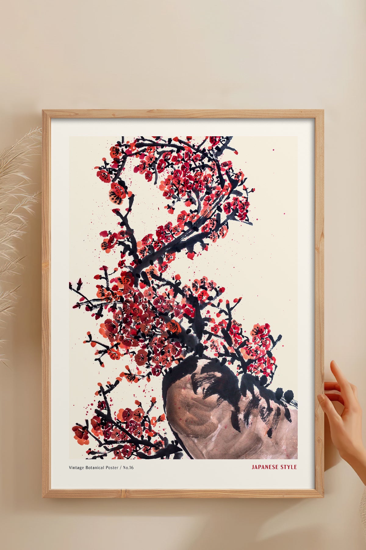 HOMEPACK Ahşap Çerçeveli Tablo Çerçeveli Poster Sanatsal Modern Duvar Dekoru JPN-061