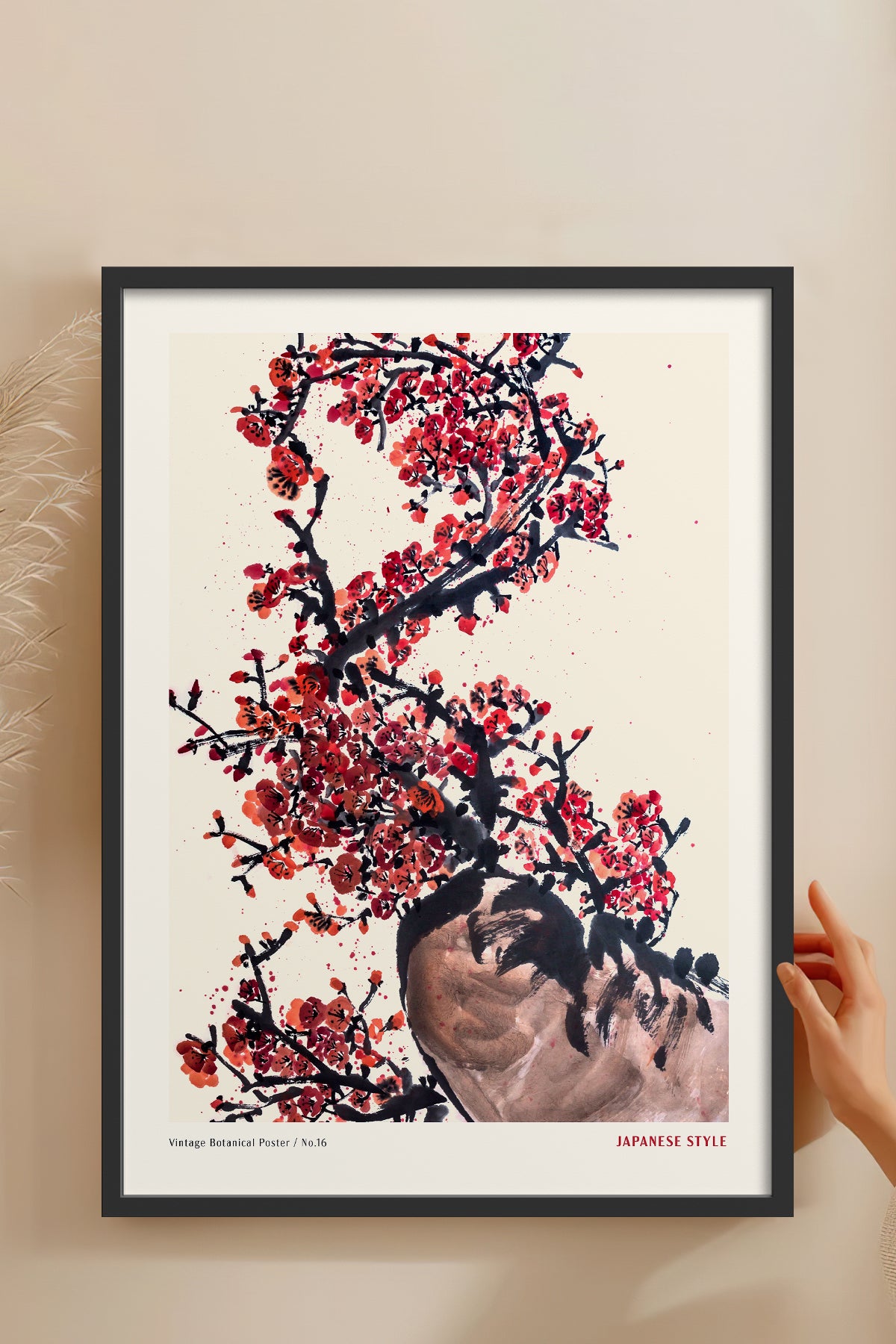 HOMEPACK Ahşap Çerçeveli Tablo Çerçeveli Poster Sanatsal Modern Duvar Dekoru JPN-061