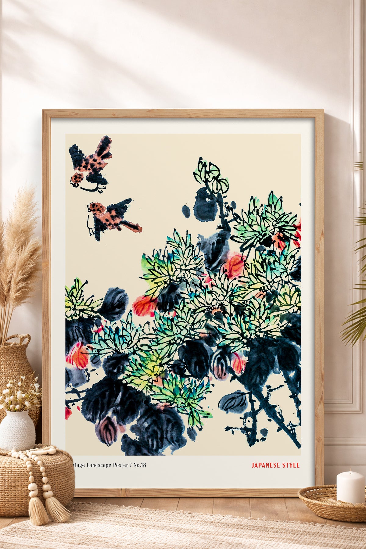HOMEPACK Ahşap Çerçeveli Tablo Çerçeveli Poster Sanatsal Modern Duvar Dekoru JPN-063