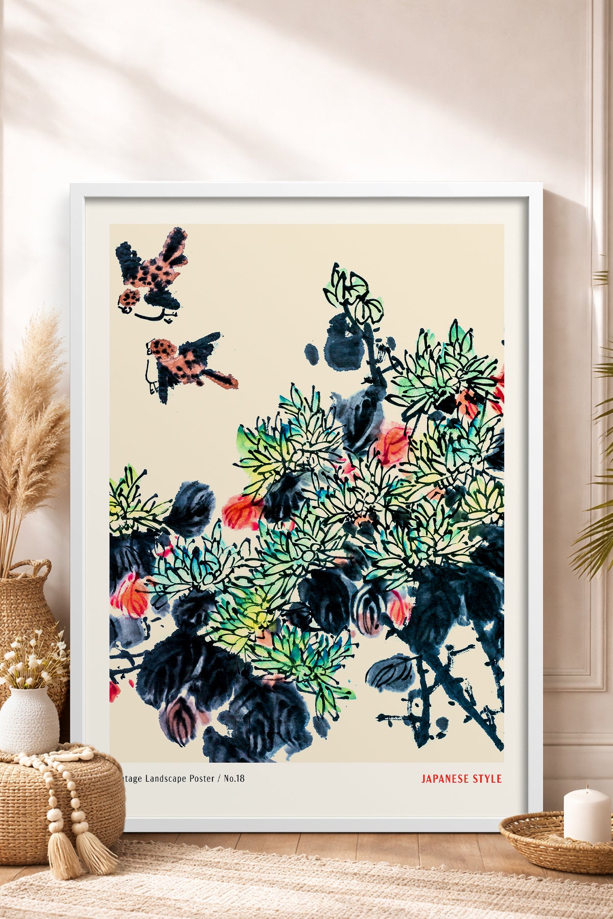 HOMEPACK Ahşap Çerçeveli Tablo Çerçeveli Poster Sanatsal Modern Duvar Dekoru JPN-063
