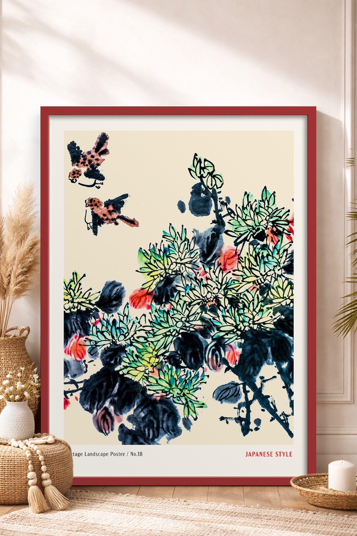 HOMEPACK Ahşap Çerçeveli Tablo Çerçeveli Poster Sanatsal Modern Duvar Dekoru JPN-063