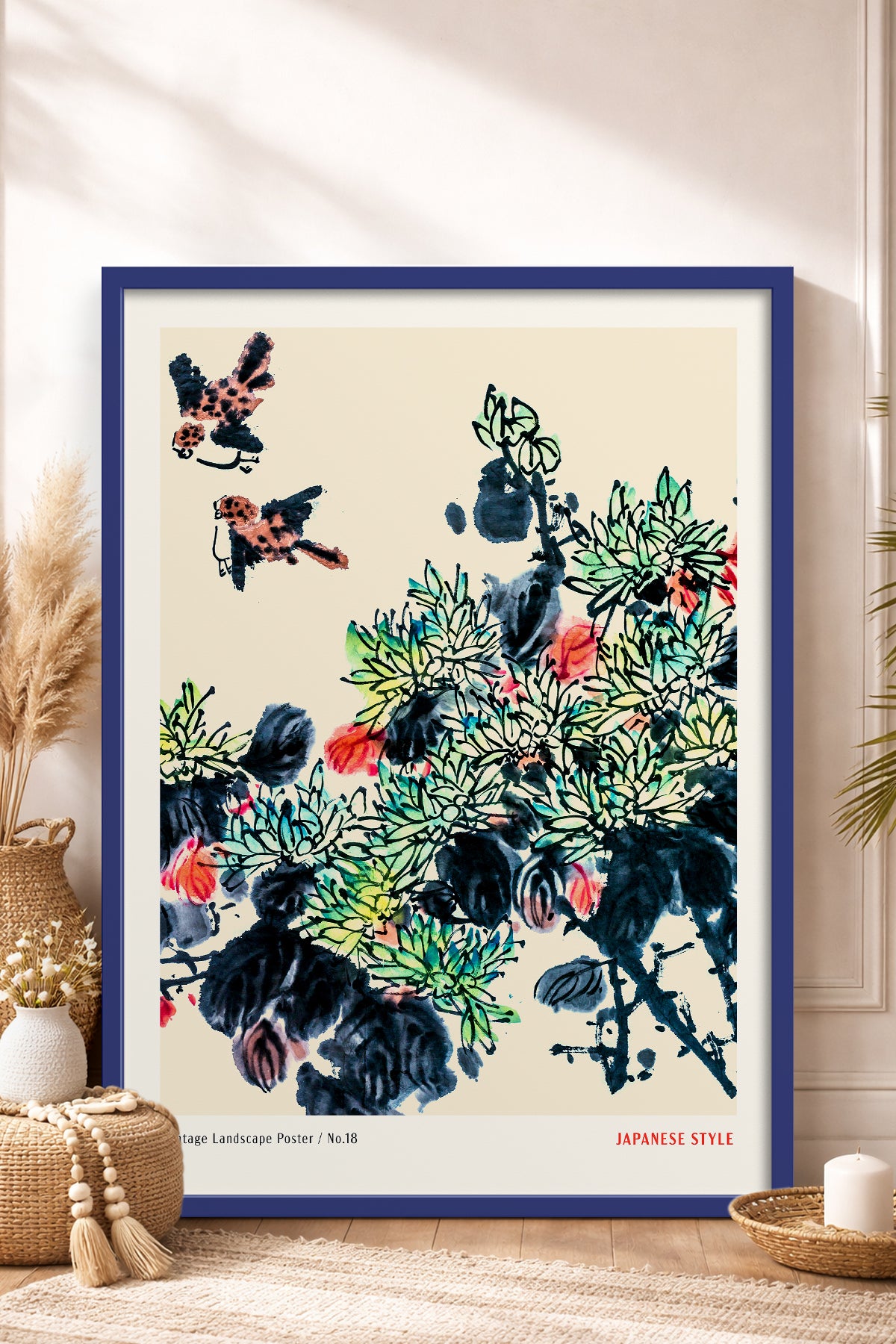 HOMEPACK Ahşap Çerçeveli Tablo Çerçeveli Poster Sanatsal Modern Duvar Dekoru JPN-063