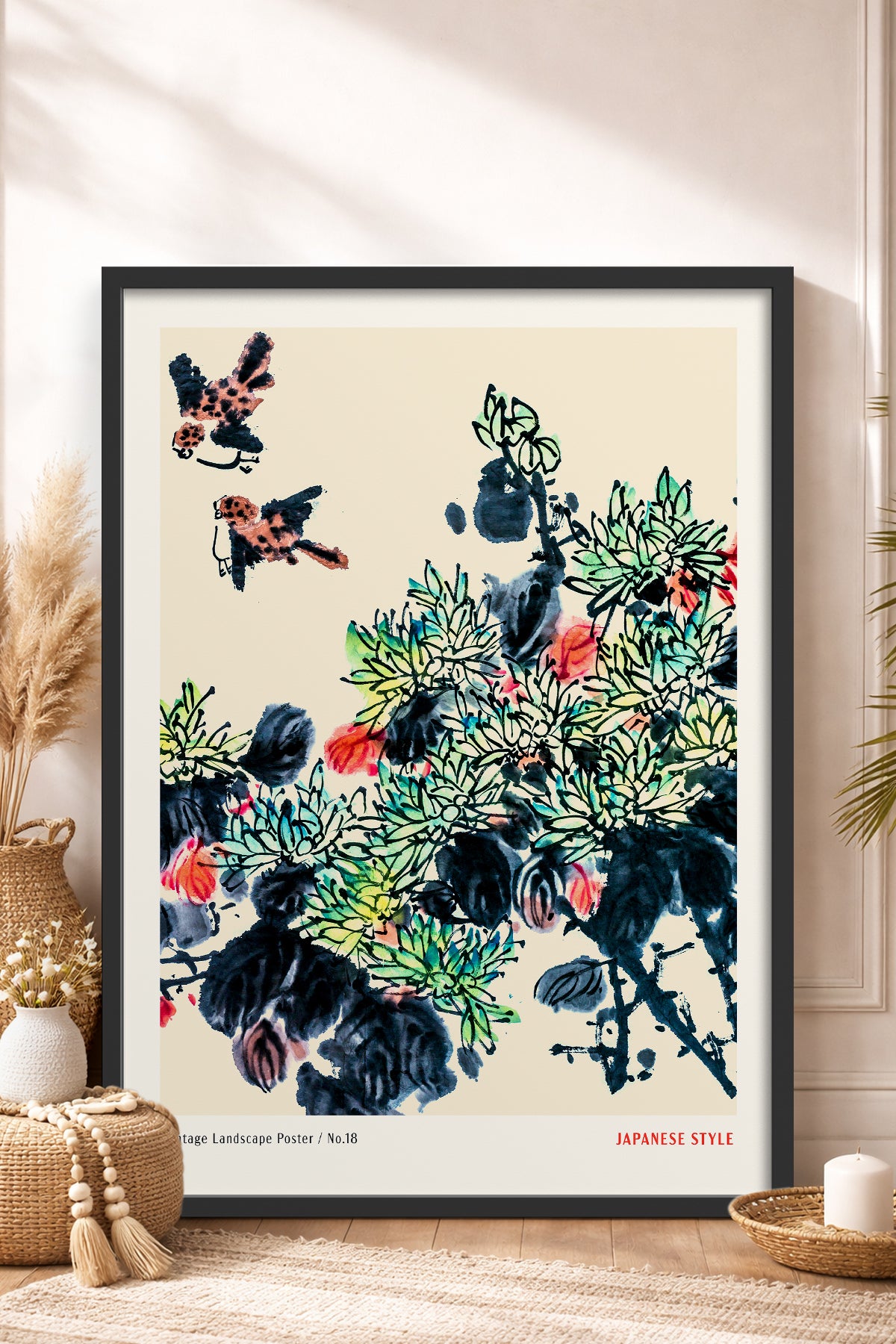 HOMEPACK Ahşap Çerçeveli Tablo Çerçeveli Poster Sanatsal Modern Duvar Dekoru JPN-063