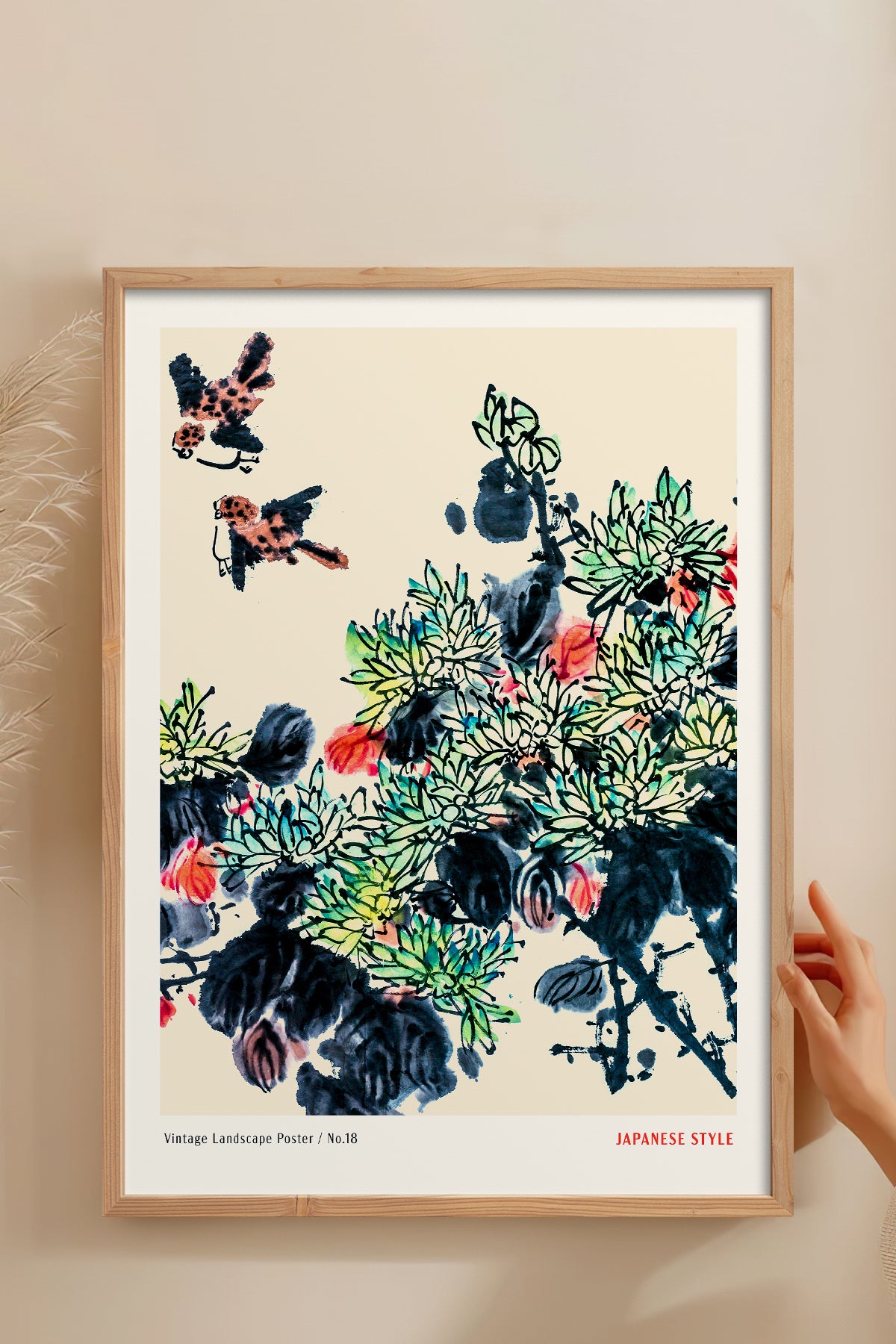 HOMEPACK Ahşap Çerçeveli Tablo Çerçeveli Poster Sanatsal Modern Duvar Dekoru JPN-063