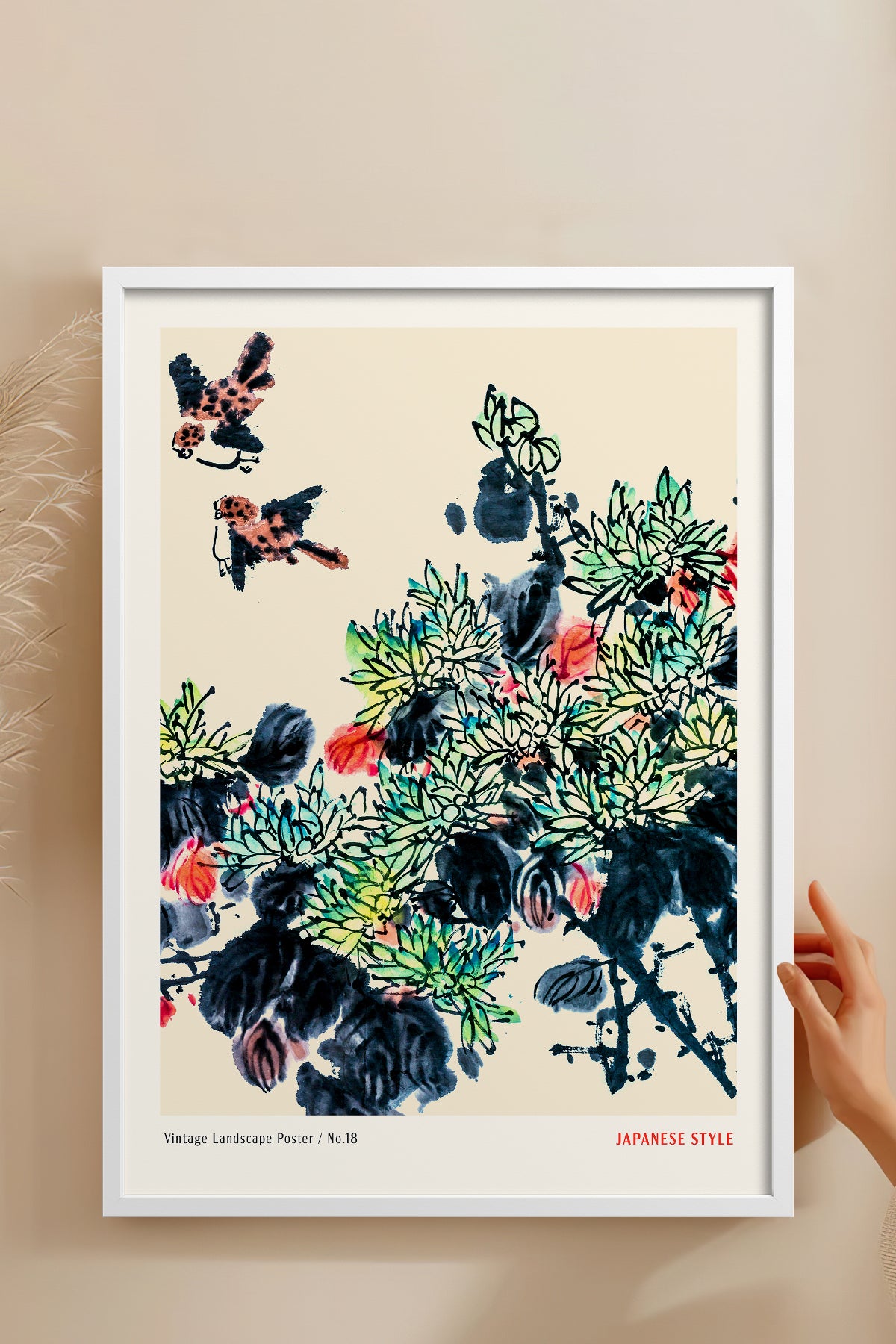 HOMEPACK Ahşap Çerçeveli Tablo Çerçeveli Poster Sanatsal Modern Duvar Dekoru JPN-063