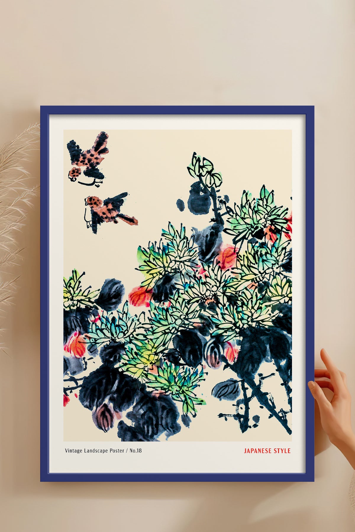 HOMEPACK Ahşap Çerçeveli Tablo Çerçeveli Poster Sanatsal Modern Duvar Dekoru JPN-063