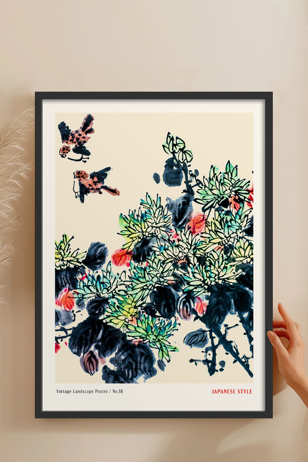 HOMEPACK Ahşap Çerçeveli Tablo Çerçeveli Poster Sanatsal Modern Duvar Dekoru JPN-063