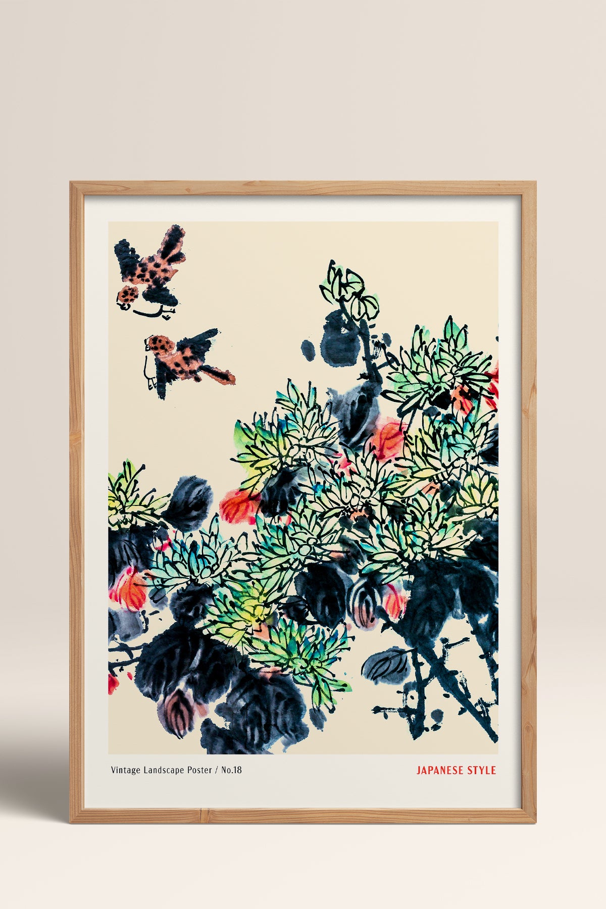 HOMEPACK Ahşap Çerçeveli Tablo Çerçeveli Poster Sanatsal Modern Duvar Dekoru JPN-063