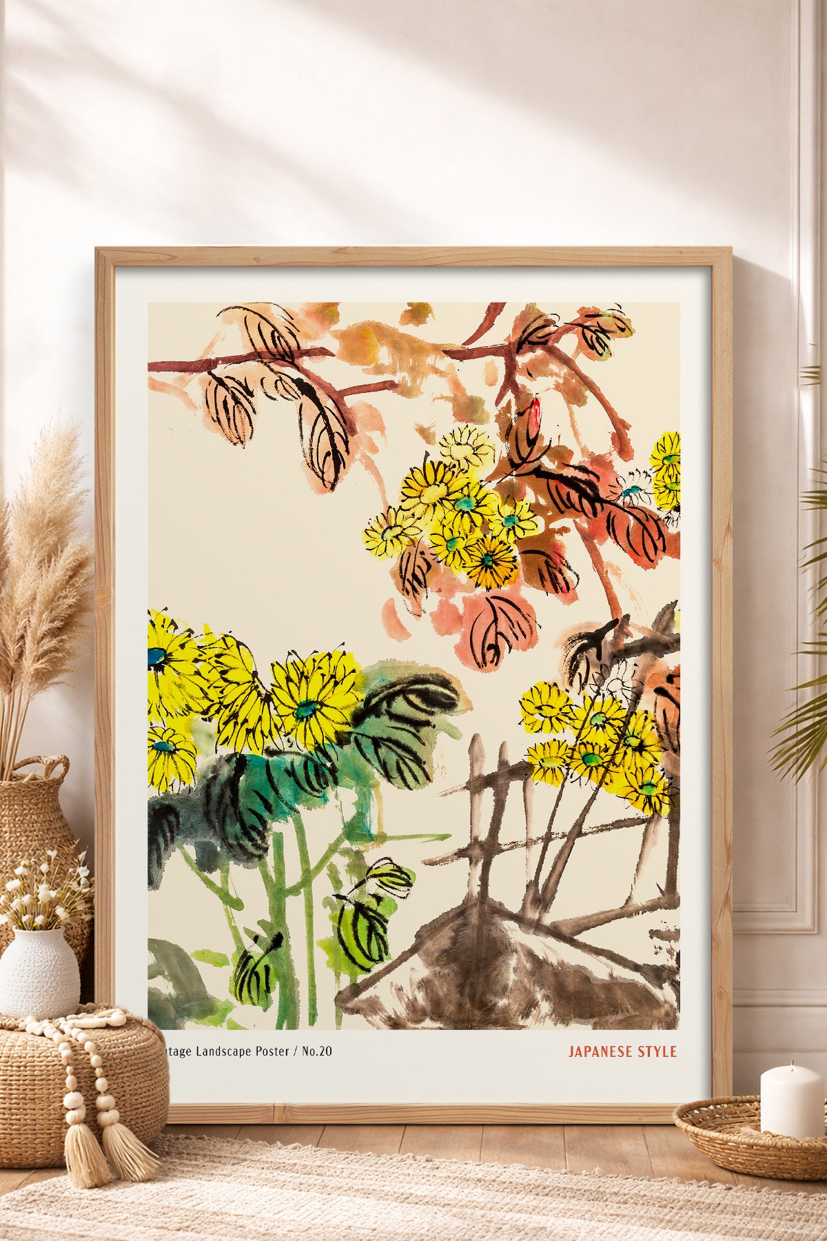 HOMEPACK Ahşap Çerçeveli Tablo Çerçeveli Poster Sanatsal Modern Duvar Dekoru JPN-065