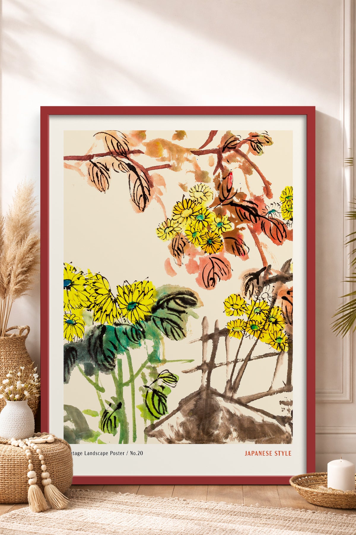 HOMEPACK Ahşap Çerçeveli Tablo Çerçeveli Poster Sanatsal Modern Duvar Dekoru JPN-065
