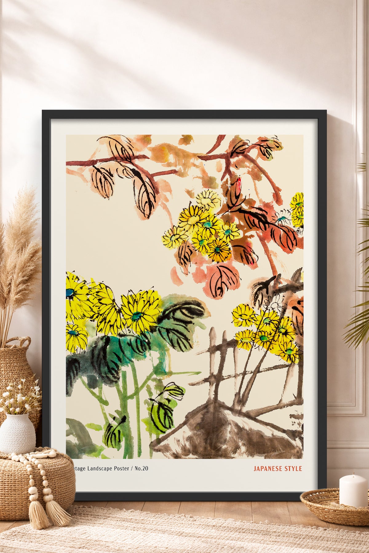 HOMEPACK Ahşap Çerçeveli Tablo Çerçeveli Poster Sanatsal Modern Duvar Dekoru JPN-065