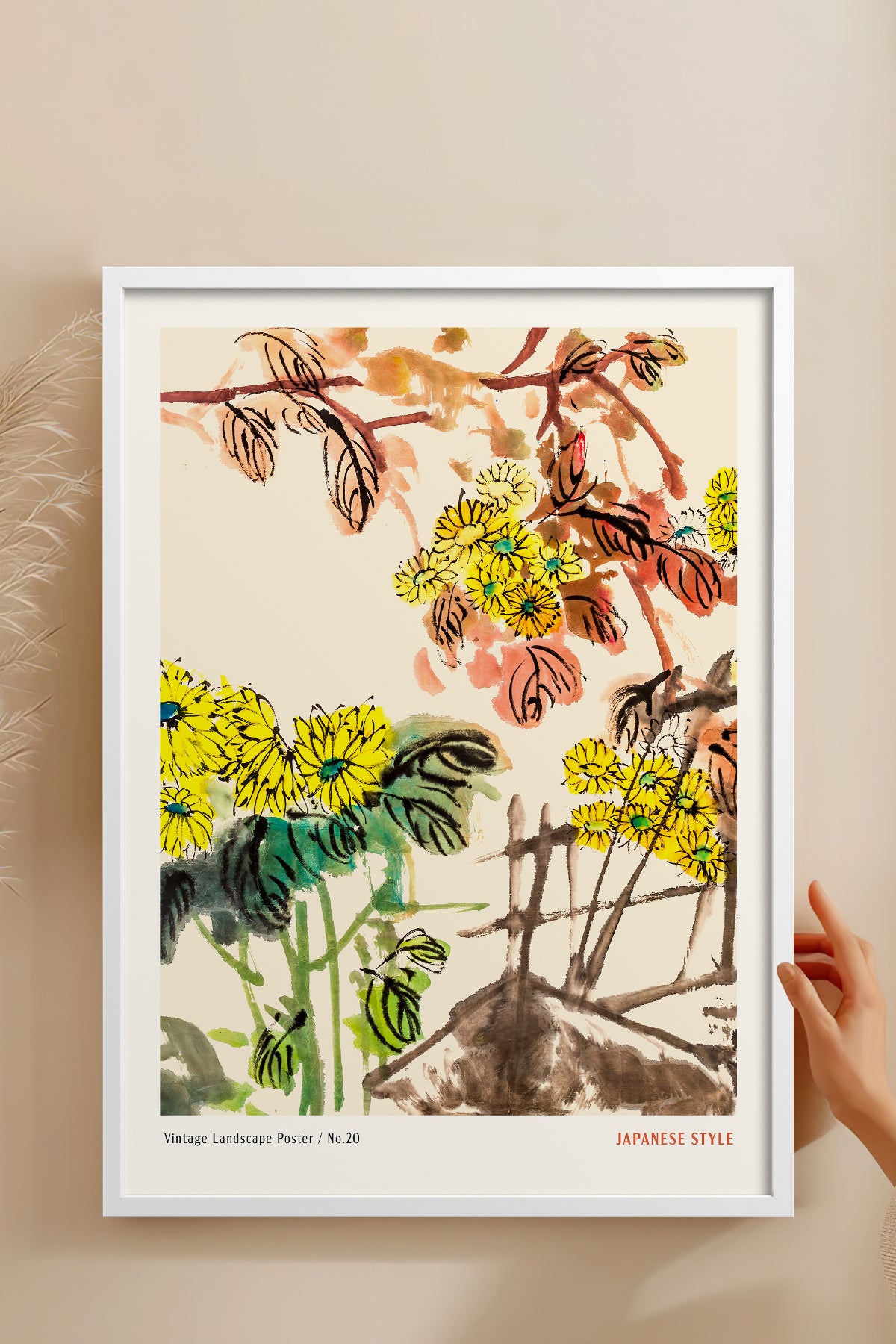HOMEPACK Ahşap Çerçeveli Tablo Çerçeveli Poster Sanatsal Modern Duvar Dekoru JPN-065
