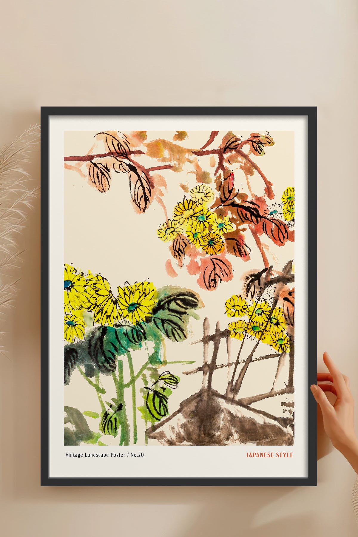 HOMEPACK Ahşap Çerçeveli Tablo Çerçeveli Poster Sanatsal Modern Duvar Dekoru JPN-065