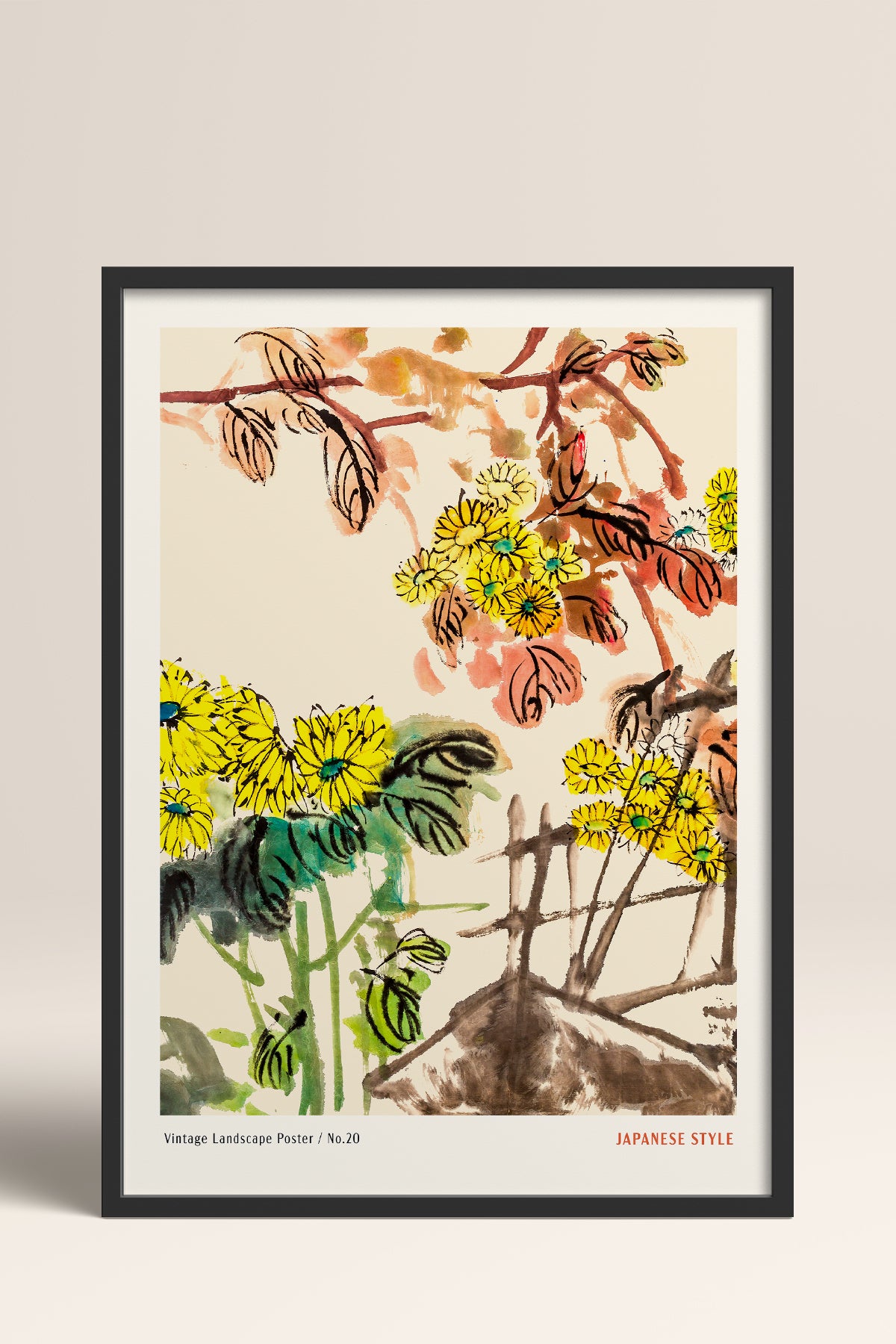 HOMEPACK Ahşap Çerçeveli Tablo Çerçeveli Poster Sanatsal Modern Duvar Dekoru JPN-065
