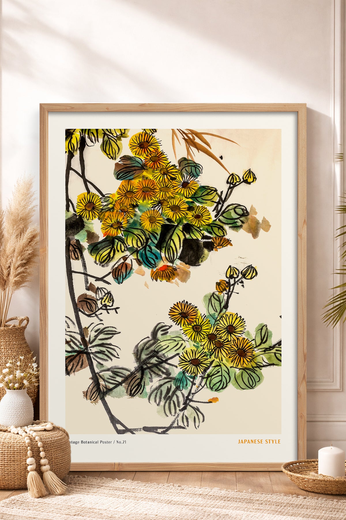 HOMEPACK Ahşap Çerçeveli Tablo Çerçeveli Poster Sanatsal Modern Duvar Dekoru JPN-066