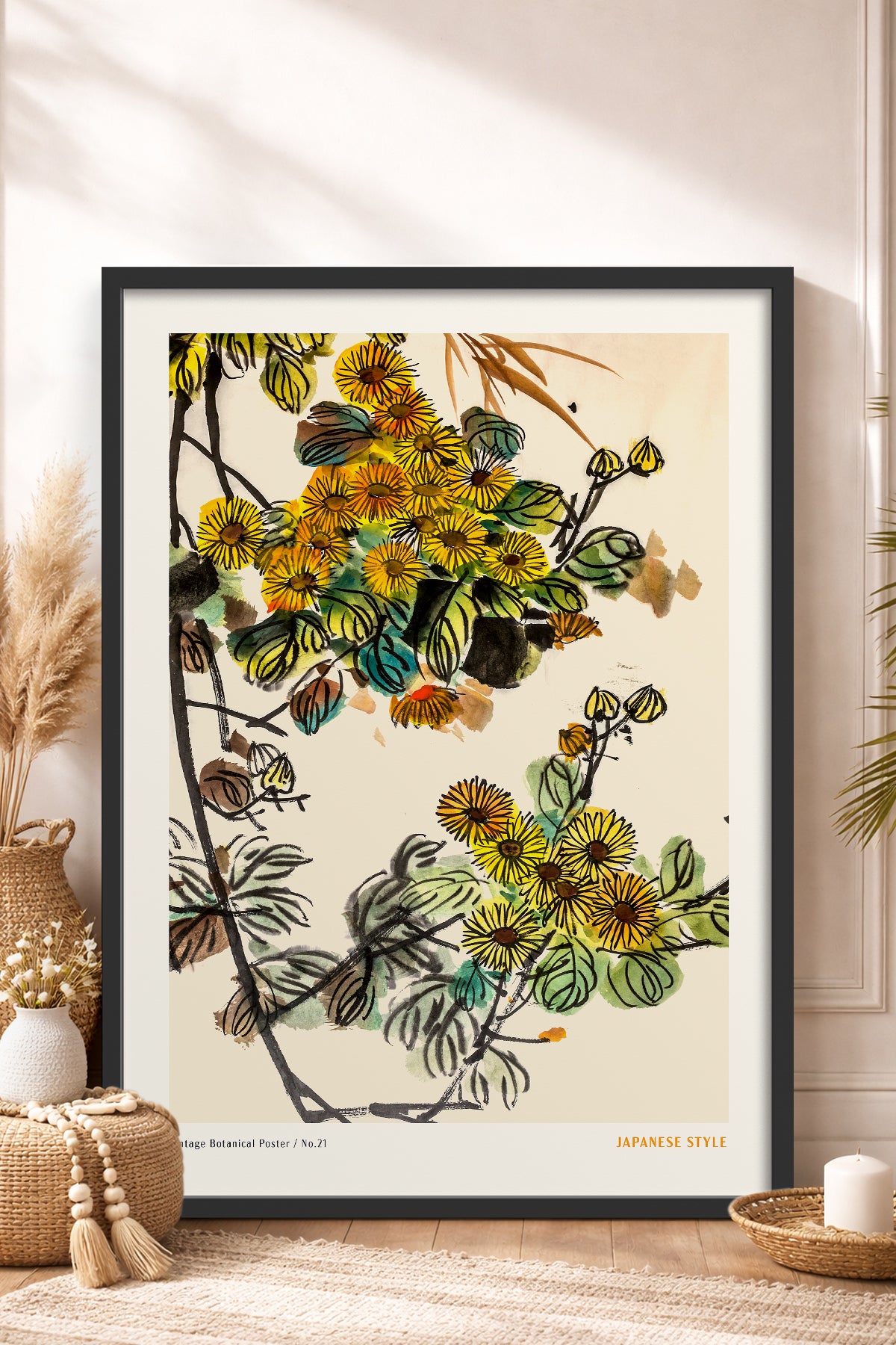 HOMEPACK Ahşap Çerçeveli Tablo Çerçeveli Poster Sanatsal Modern Duvar Dekoru JPN-066