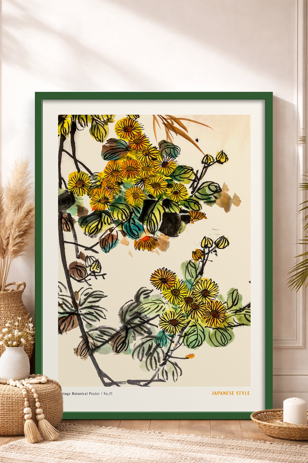 HOMEPACK Ahşap Çerçeveli Tablo Çerçeveli Poster Sanatsal Modern Duvar Dekoru JPN-066