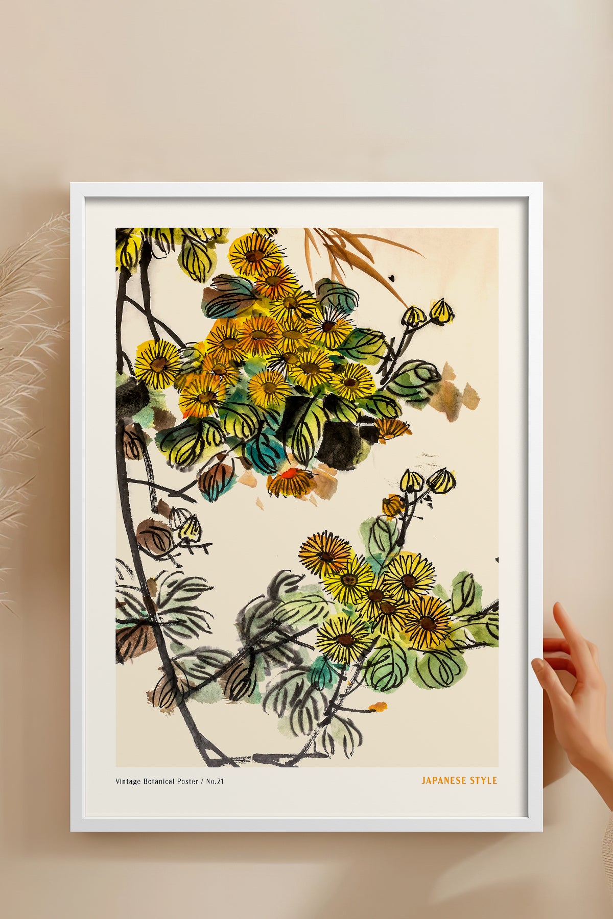 HOMEPACK Ahşap Çerçeveli Tablo Çerçeveli Poster Sanatsal Modern Duvar Dekoru JPN-066