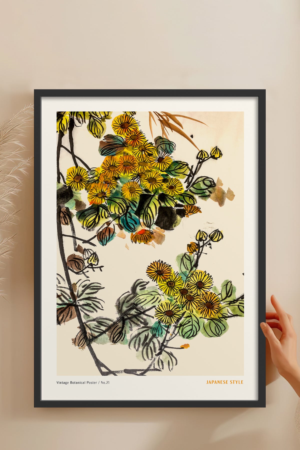 HOMEPACK Ahşap Çerçeveli Tablo Çerçeveli Poster Sanatsal Modern Duvar Dekoru JPN-066
