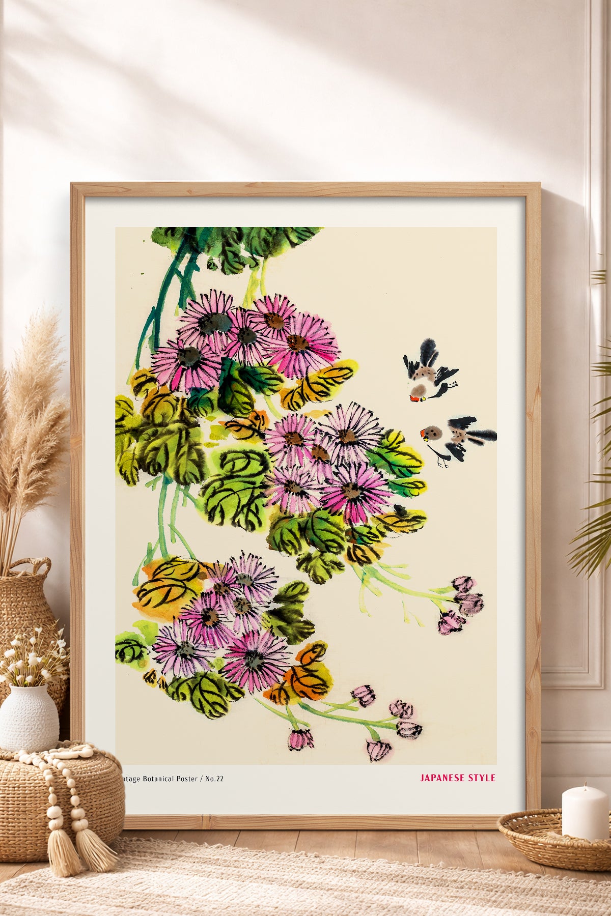 HOMEPACK Ahşap Çerçeveli Tablo Çerçeveli Poster Sanatsal Modern Duvar Dekoru JPN-067