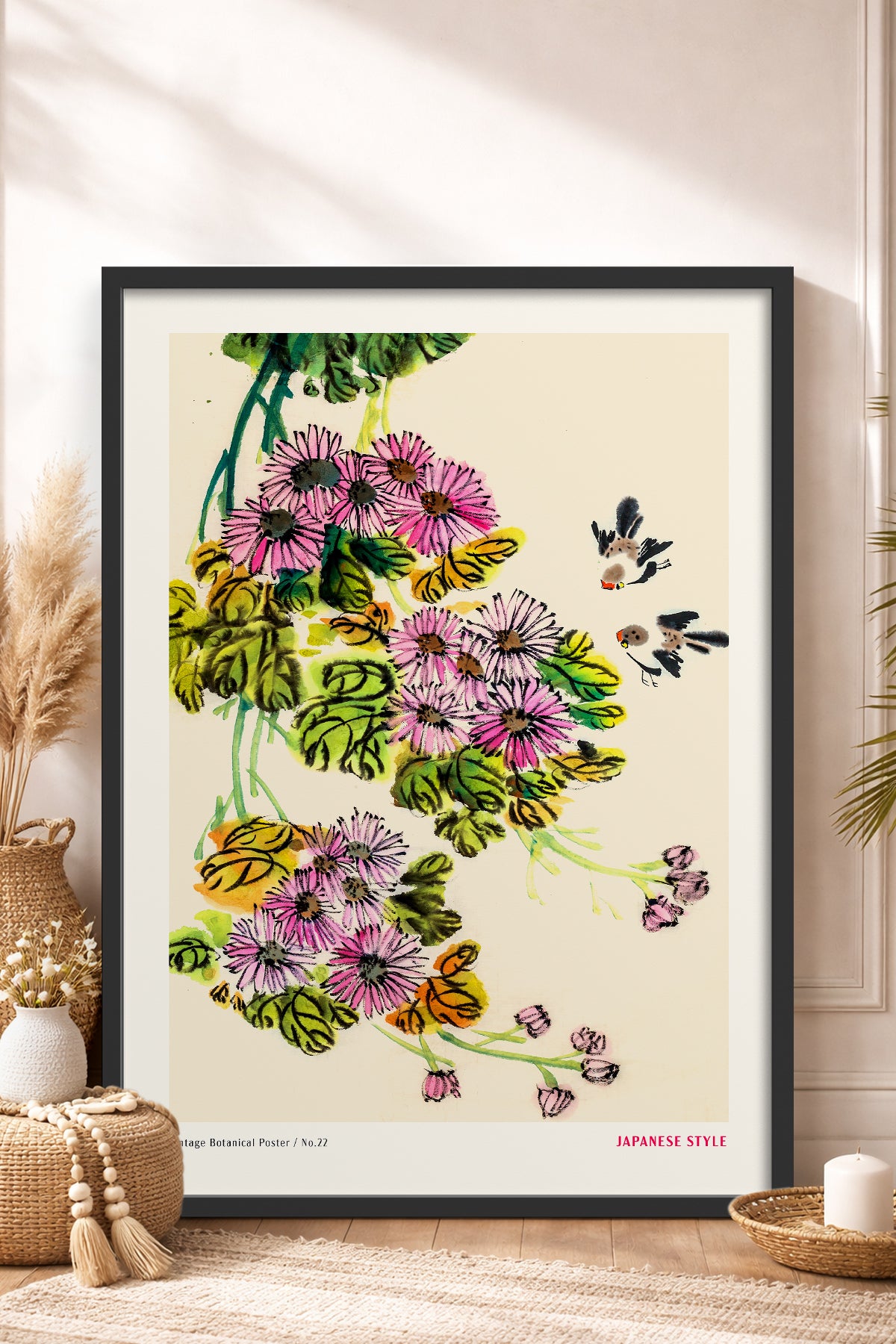 HOMEPACK Ahşap Çerçeveli Tablo Çerçeveli Poster Sanatsal Modern Duvar Dekoru JPN-067