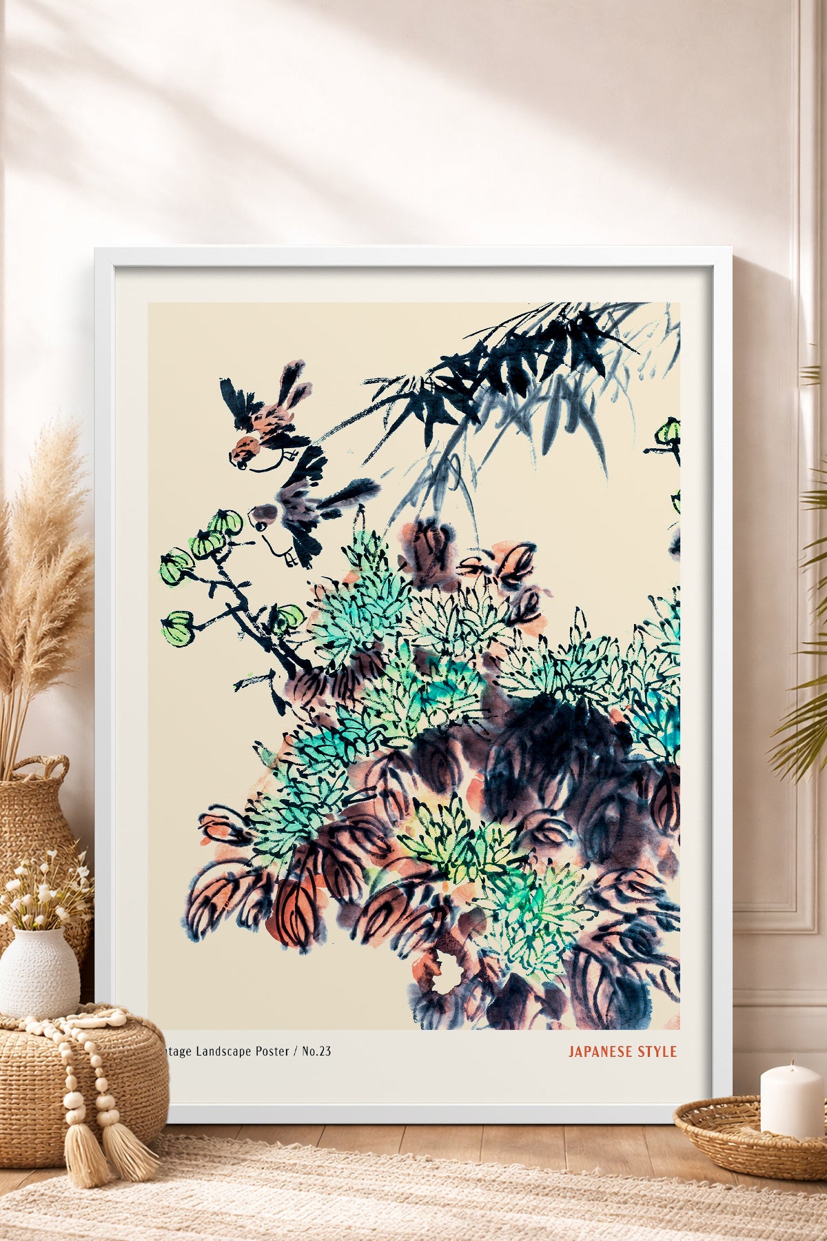 HOMEPACK Ahşap Çerçeveli Tablo Çerçeveli Poster Sanatsal Modern Duvar Dekoru JPN-068
