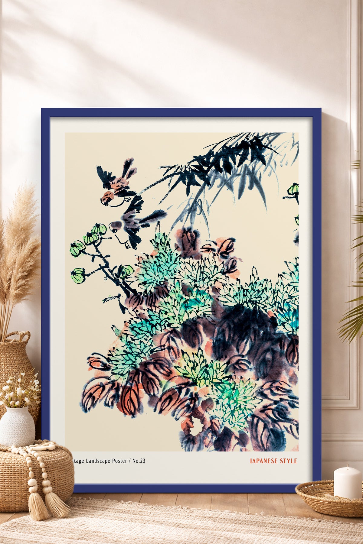 HOMEPACK Ahşap Çerçeveli Tablo Çerçeveli Poster Sanatsal Modern Duvar Dekoru JPN-068