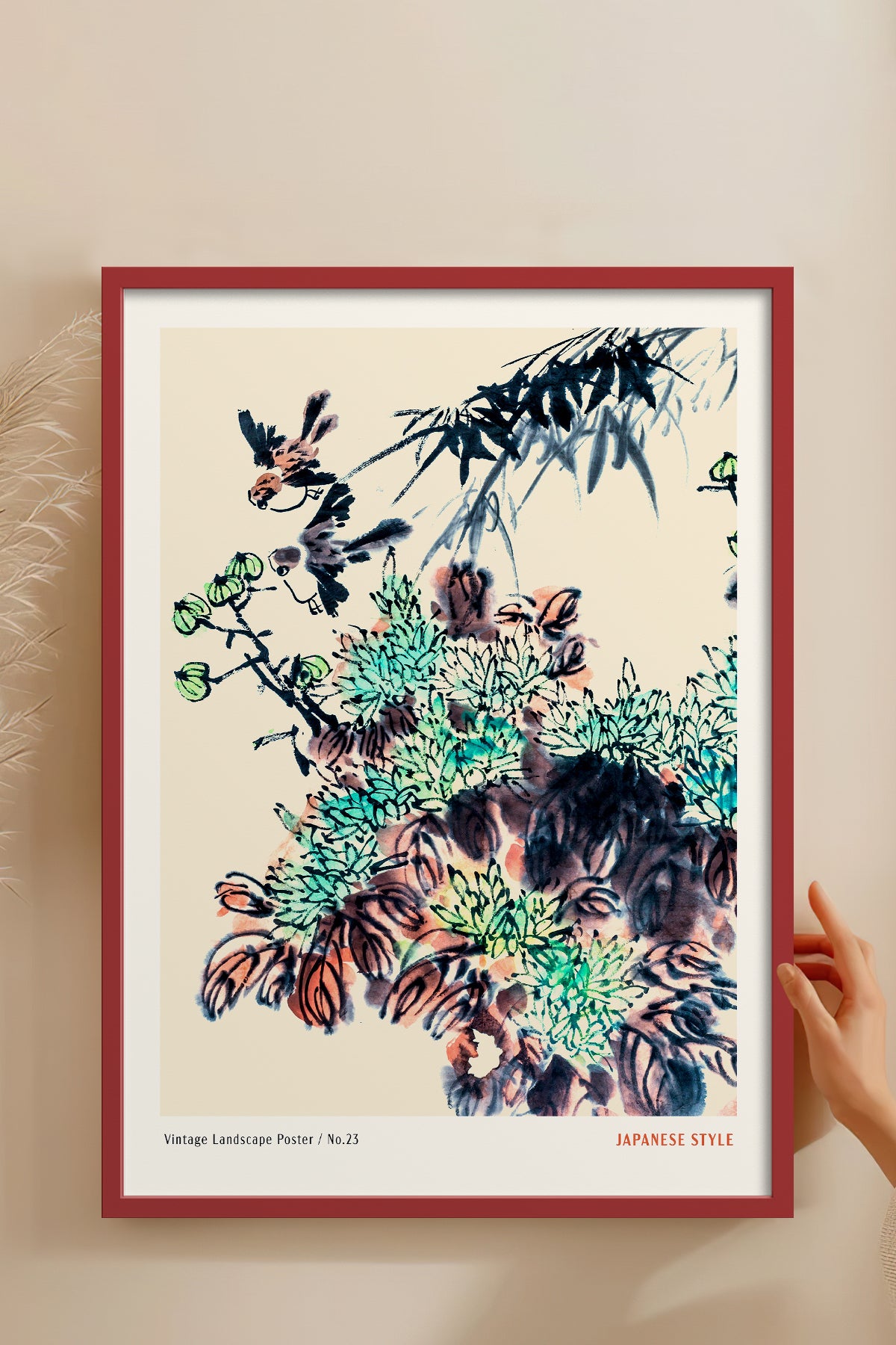 HOMEPACK Ahşap Çerçeveli Tablo Çerçeveli Poster Sanatsal Modern Duvar Dekoru JPN-068