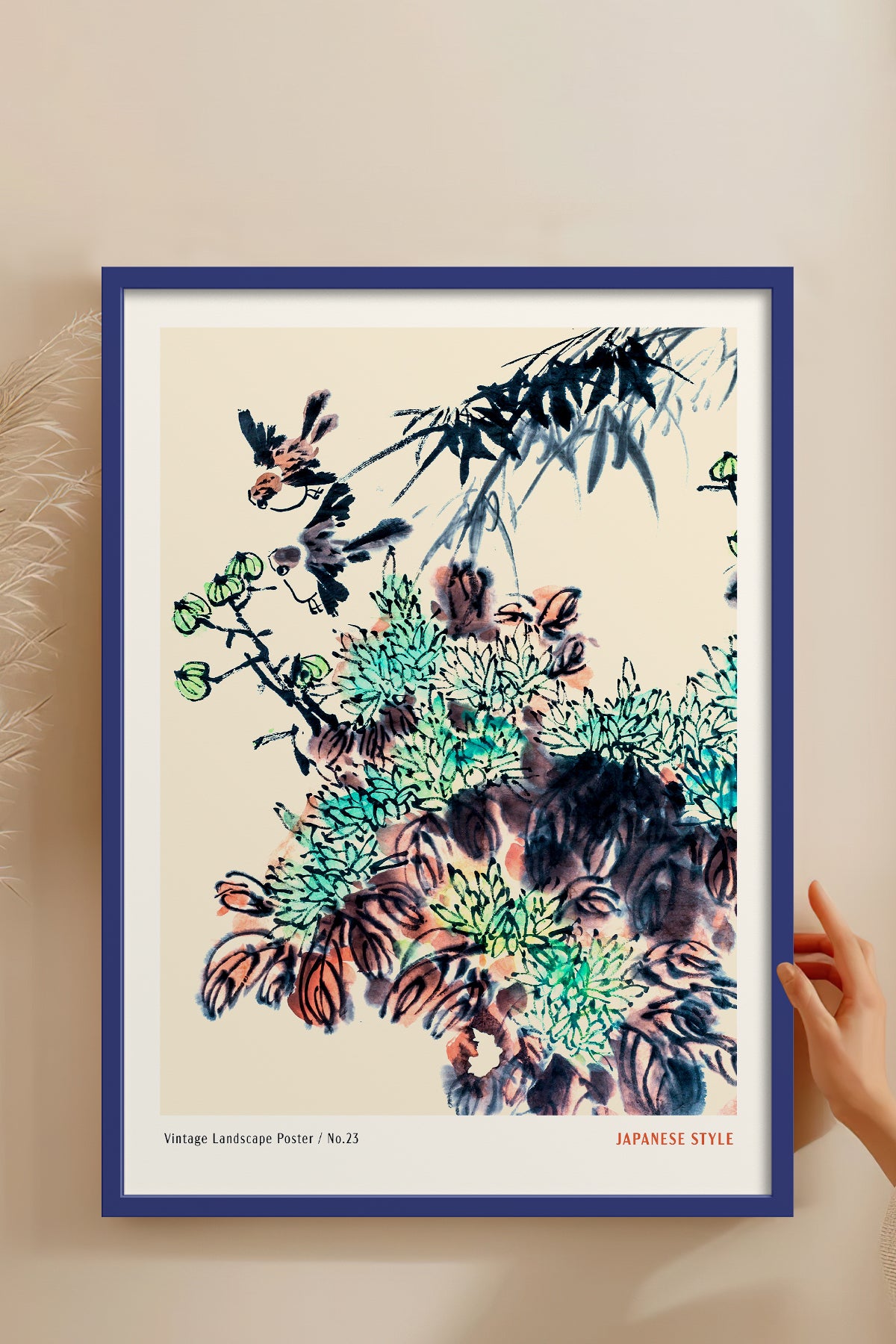 HOMEPACK Ahşap Çerçeveli Tablo Çerçeveli Poster Sanatsal Modern Duvar Dekoru JPN-068