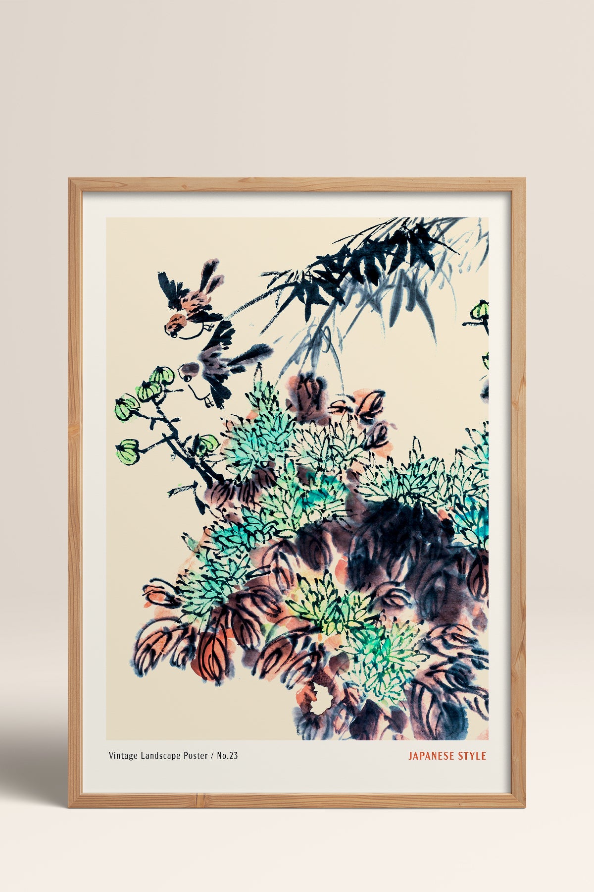 HOMEPACK Ahşap Çerçeveli Tablo Çerçeveli Poster Sanatsal Modern Duvar Dekoru JPN-068