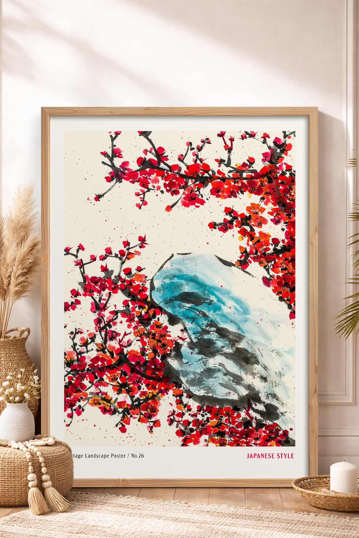 HOMEPACK Ahşap Çerçeveli Tablo Çerçeveli Poster Sanatsal Modern Duvar Dekoru JPN-071