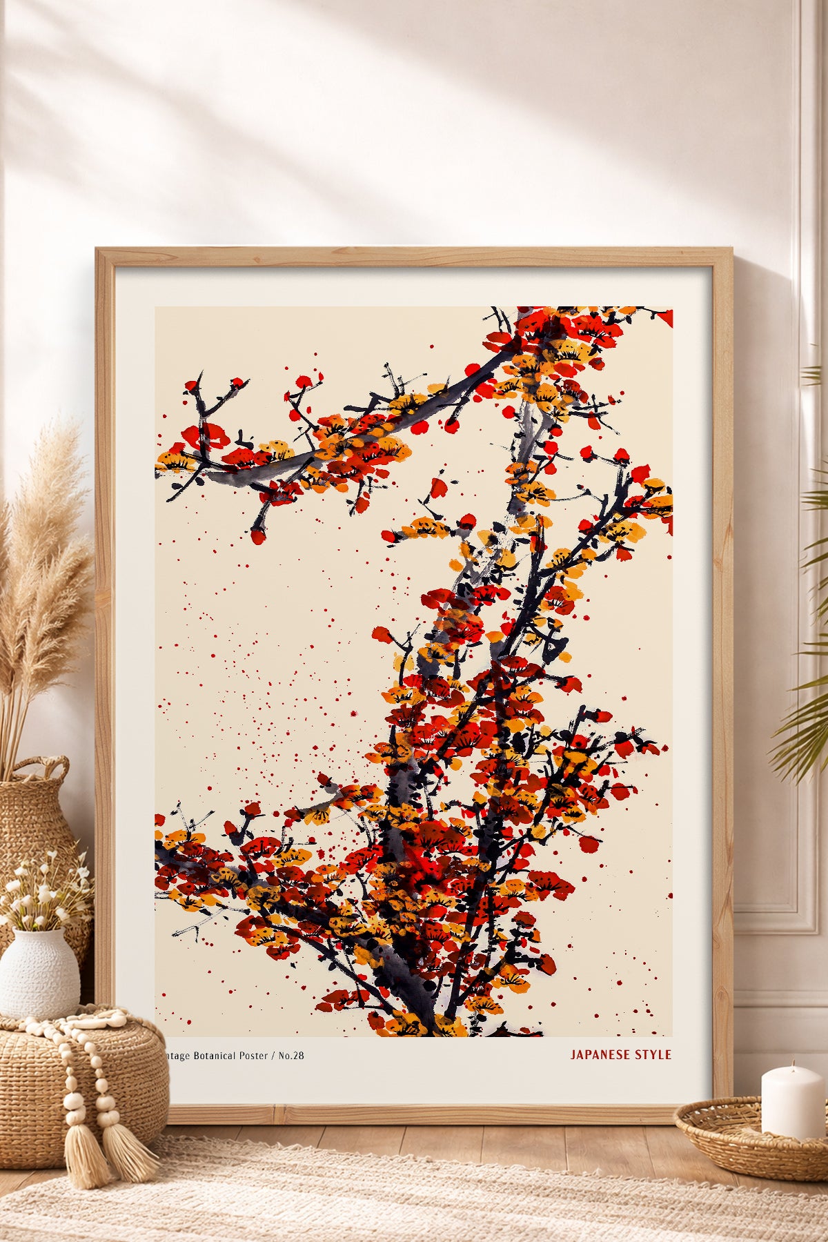 HOMEPACK Ahşap Çerçeveli Tablo Çerçeveli Poster Sanatsal Modern Duvar Dekoru JPN-073