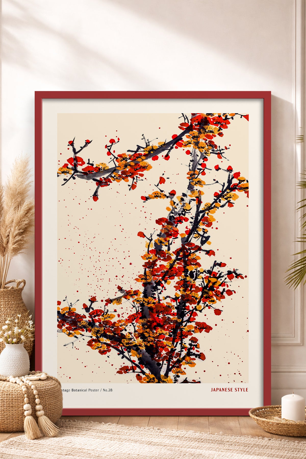 HOMEPACK Ahşap Çerçeveli Tablo Çerçeveli Poster Sanatsal Modern Duvar Dekoru JPN-073