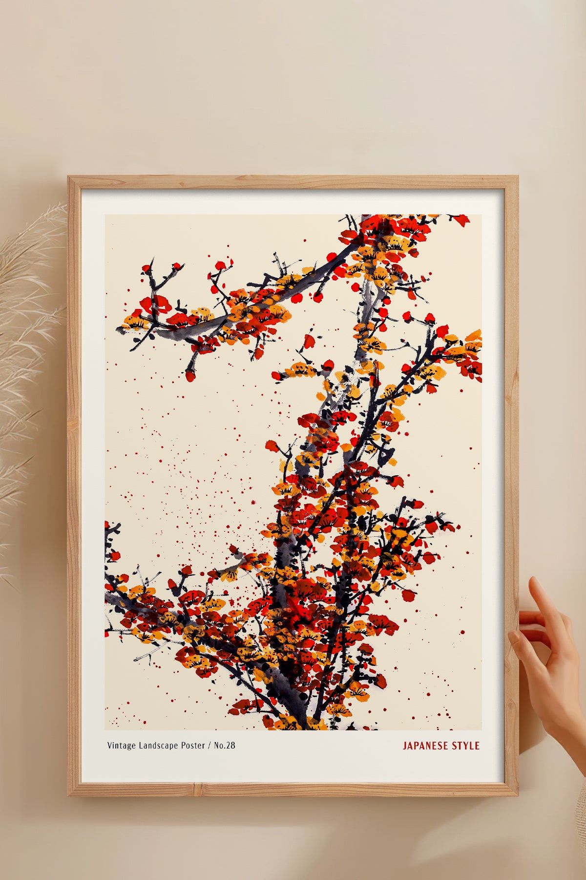 HOMEPACK Ahşap Çerçeveli Tablo Çerçeveli Poster Sanatsal Modern Duvar Dekoru JPN-073
