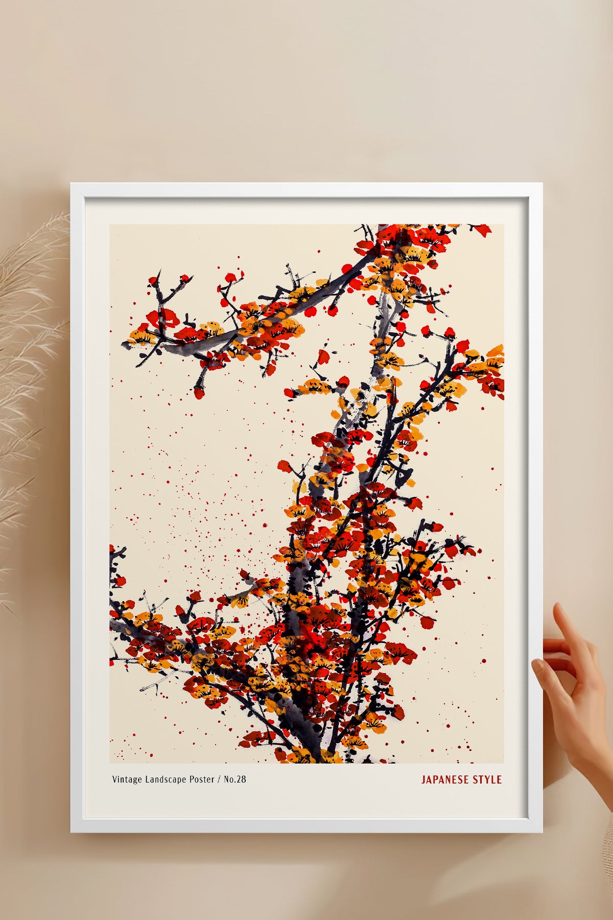 HOMEPACK Ahşap Çerçeveli Tablo Çerçeveli Poster Sanatsal Modern Duvar Dekoru JPN-073
