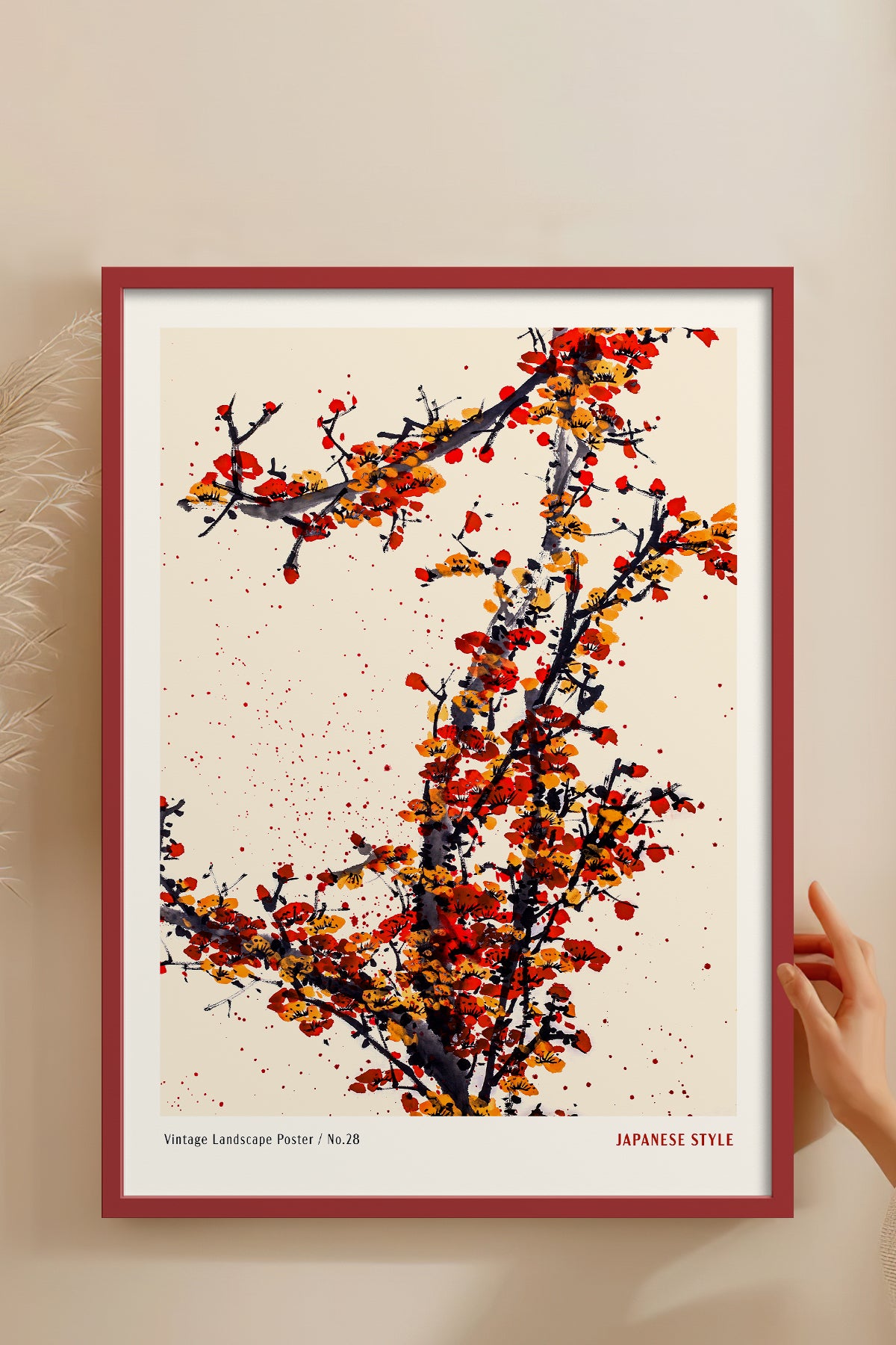 HOMEPACK Ahşap Çerçeveli Tablo Çerçeveli Poster Sanatsal Modern Duvar Dekoru JPN-073