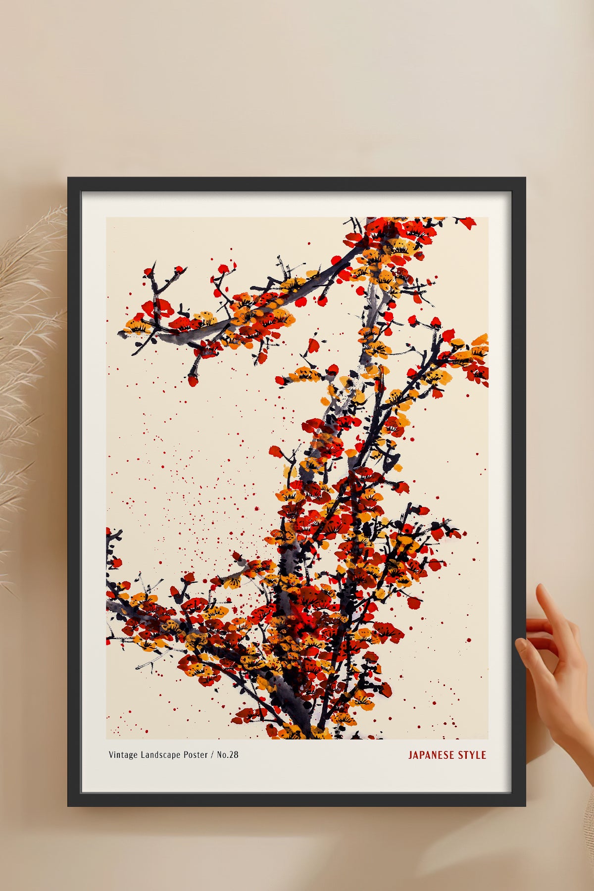 HOMEPACK Ahşap Çerçeveli Tablo Çerçeveli Poster Sanatsal Modern Duvar Dekoru JPN-073
