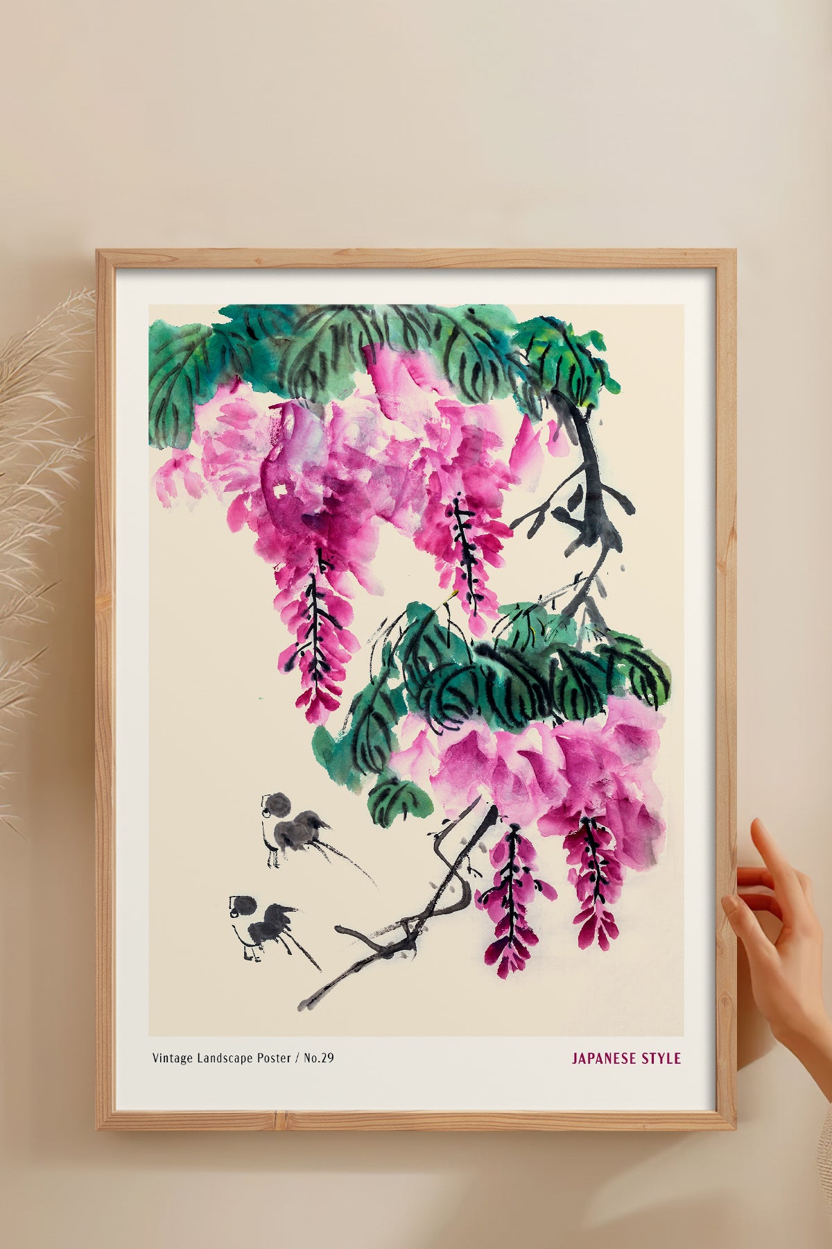 HOMEPACK Ahşap Çerçeveli Tablo Çerçeveli Poster Sanatsal Modern Duvar Dekoru JPN-074