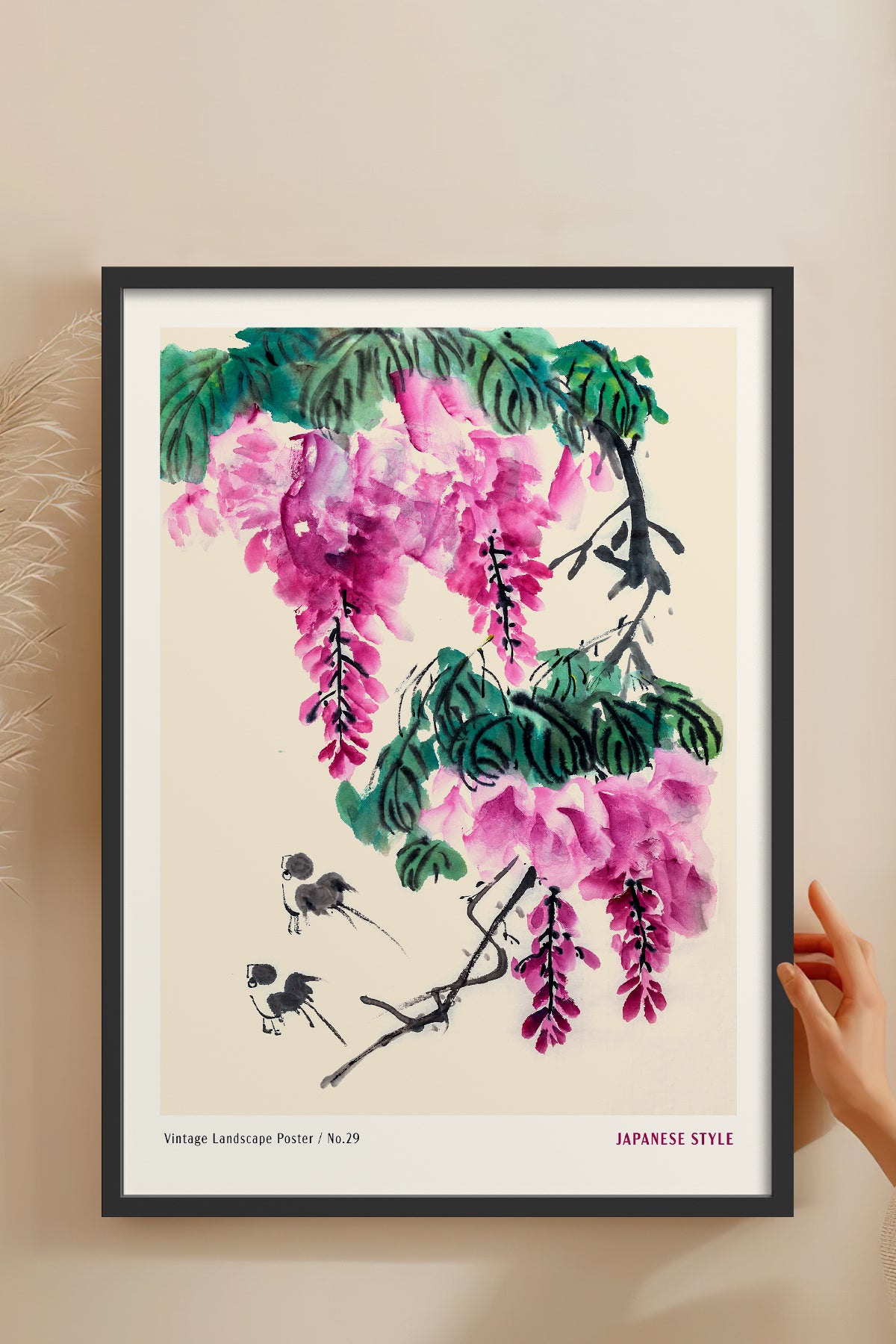 HOMEPACK Ahşap Çerçeveli Tablo Çerçeveli Poster Sanatsal Modern Duvar Dekoru JPN-074