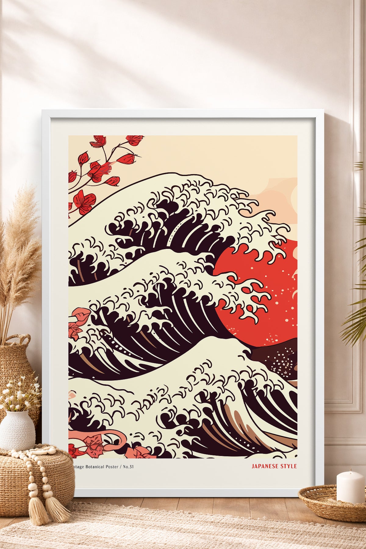 HOMEPACK Ahşap Çerçeveli Tablo Çerçeveli Poster Sanatsal Modern Duvar Dekoru JPN-076