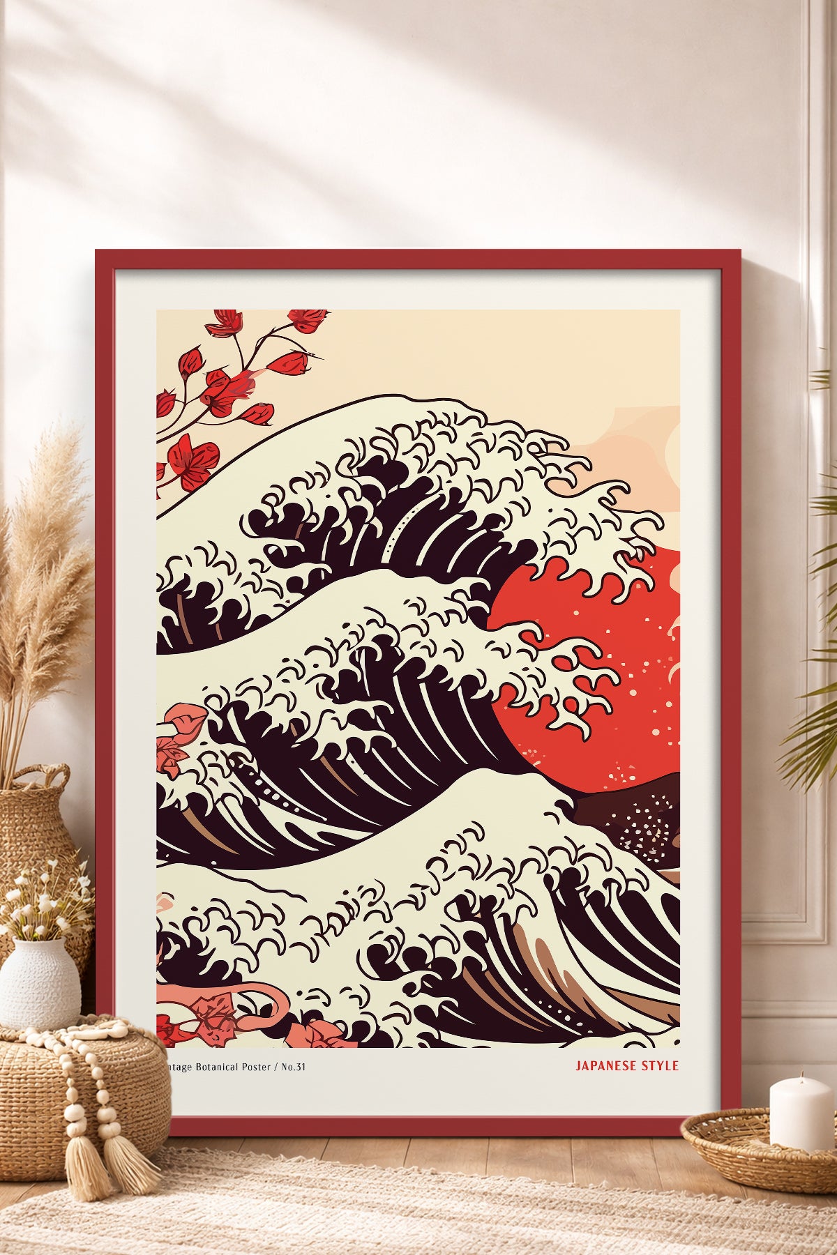 HOMEPACK Ahşap Çerçeveli Tablo Çerçeveli Poster Sanatsal Modern Duvar Dekoru JPN-076