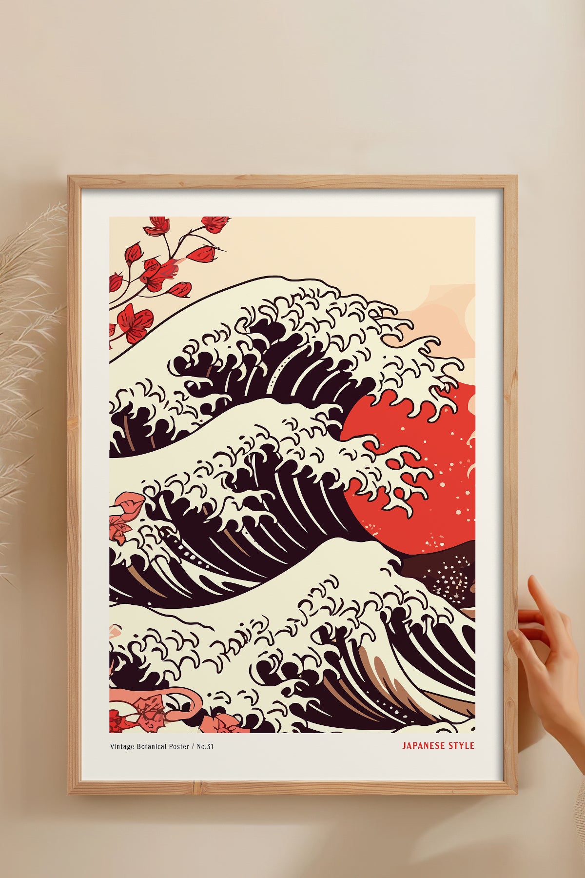 HOMEPACK Ahşap Çerçeveli Tablo Çerçeveli Poster Sanatsal Modern Duvar Dekoru JPN-076