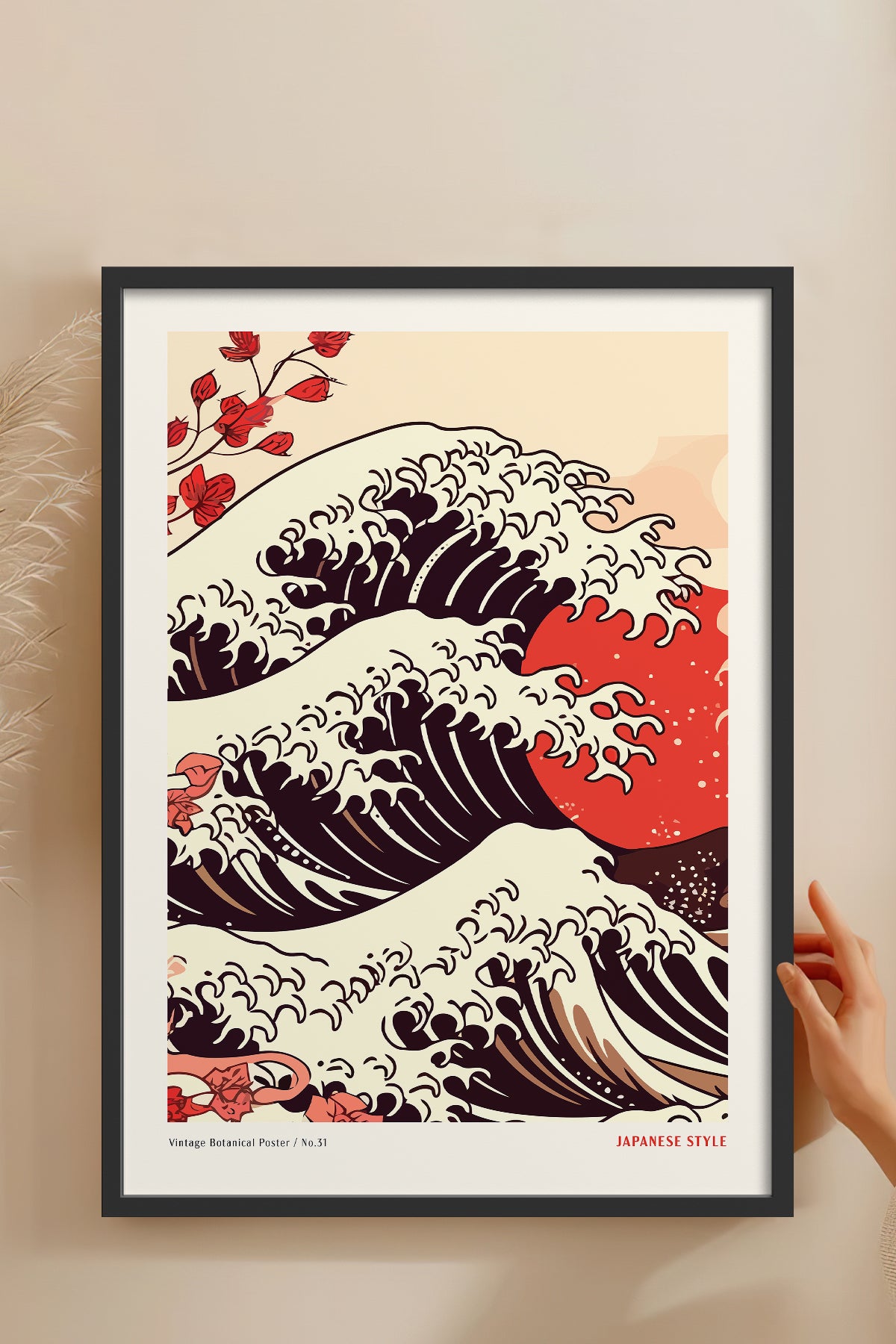 HOMEPACK Ahşap Çerçeveli Tablo Çerçeveli Poster Sanatsal Modern Duvar Dekoru JPN-076