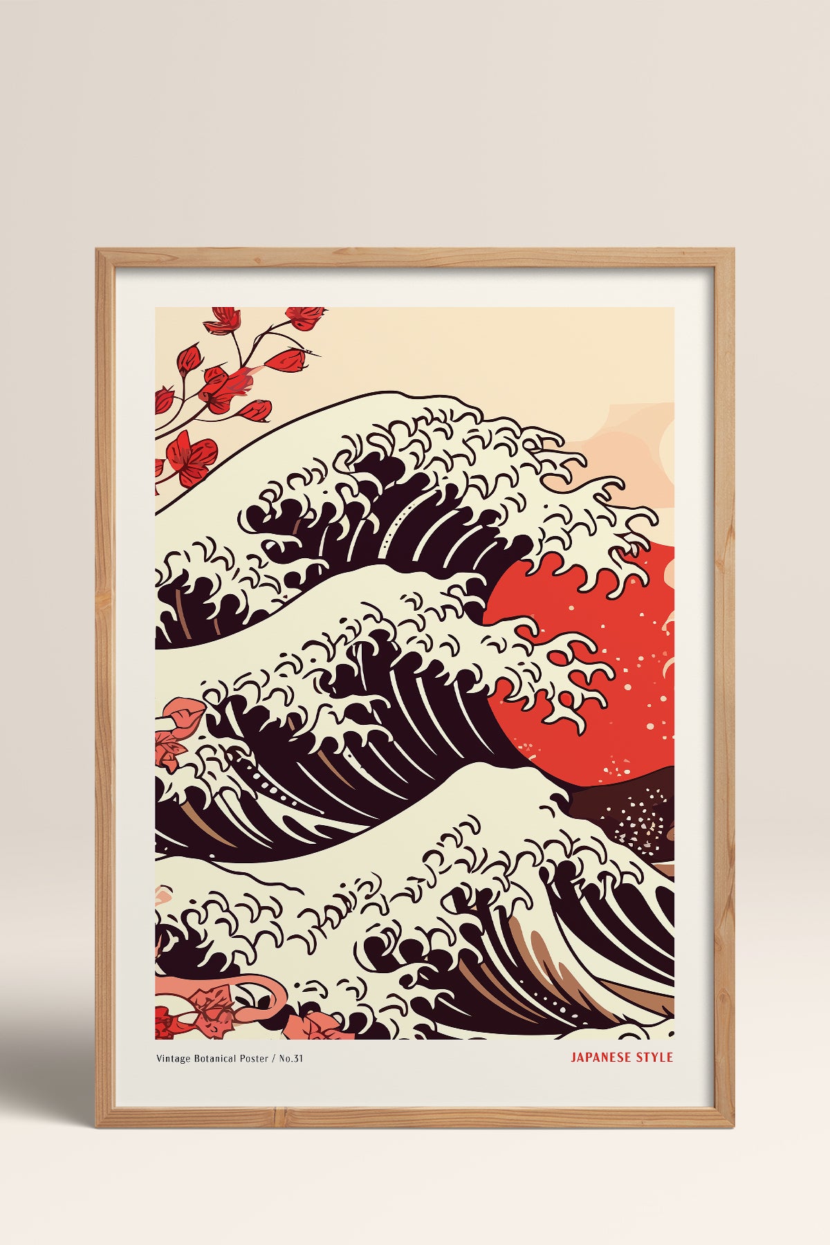 HOMEPACK Ahşap Çerçeveli Tablo Çerçeveli Poster Sanatsal Modern Duvar Dekoru JPN-076