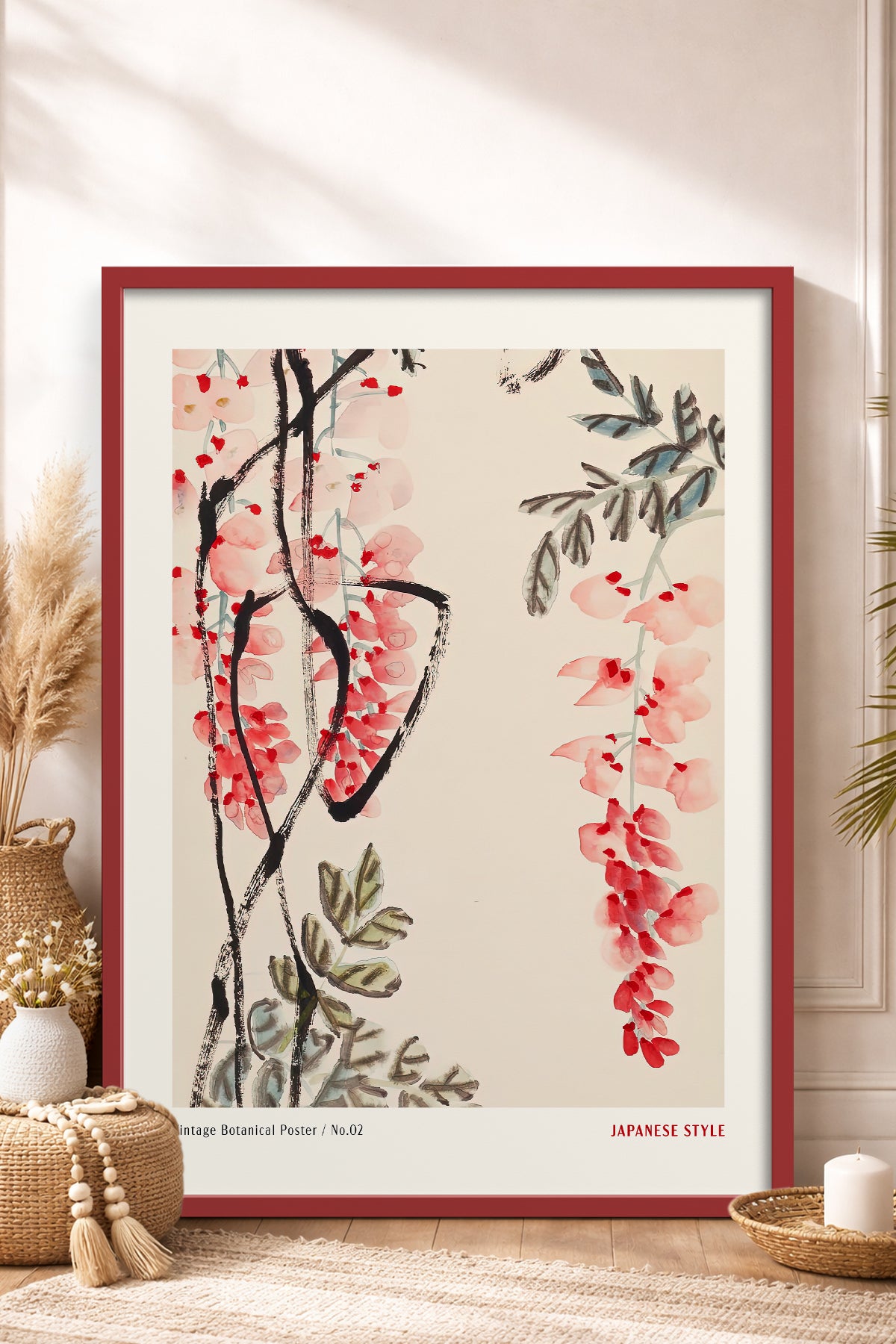 HOMEPACK Ahşap Çerçeveli Tablo Çerçeveli Poster Sanatsal Modern Duvar Dekoru JPN-47