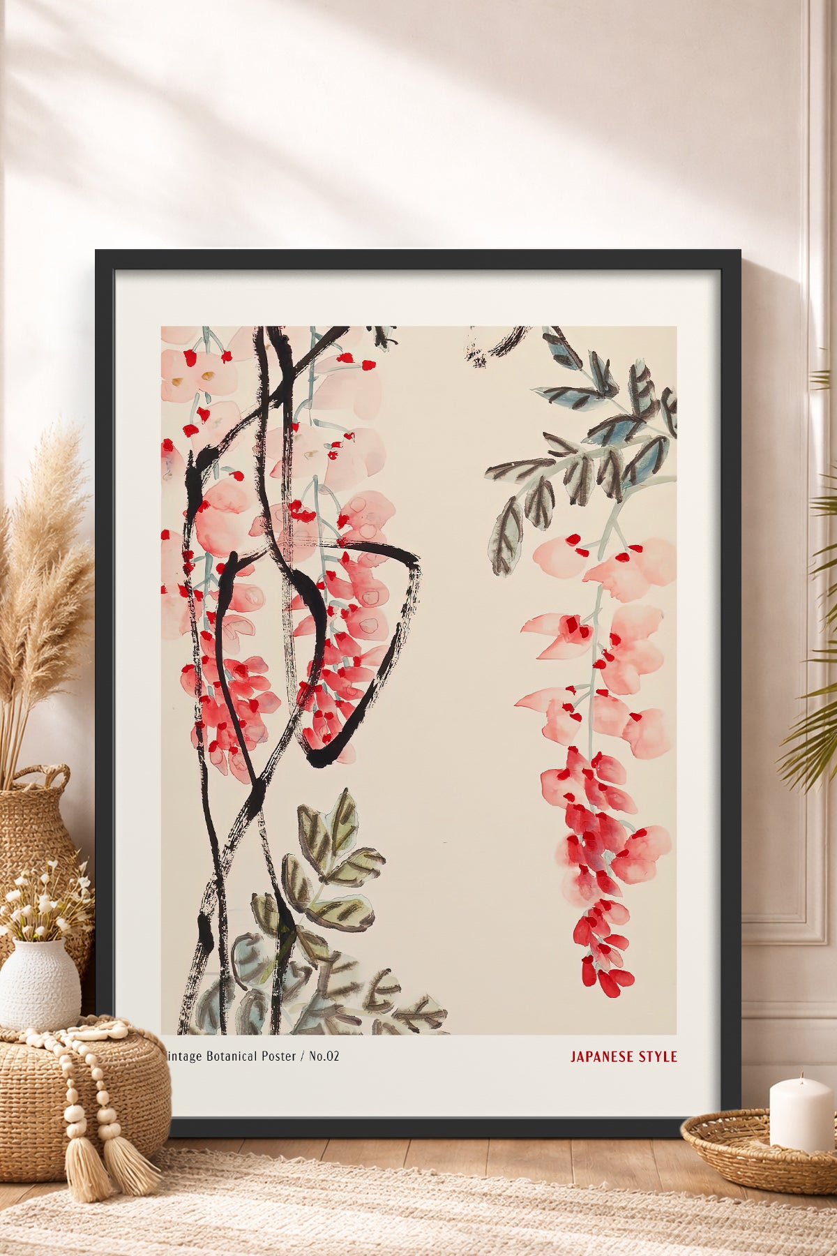 HOMEPACK Ahşap Çerçeveli Tablo Çerçeveli Poster Sanatsal Modern Duvar Dekoru JPN-47