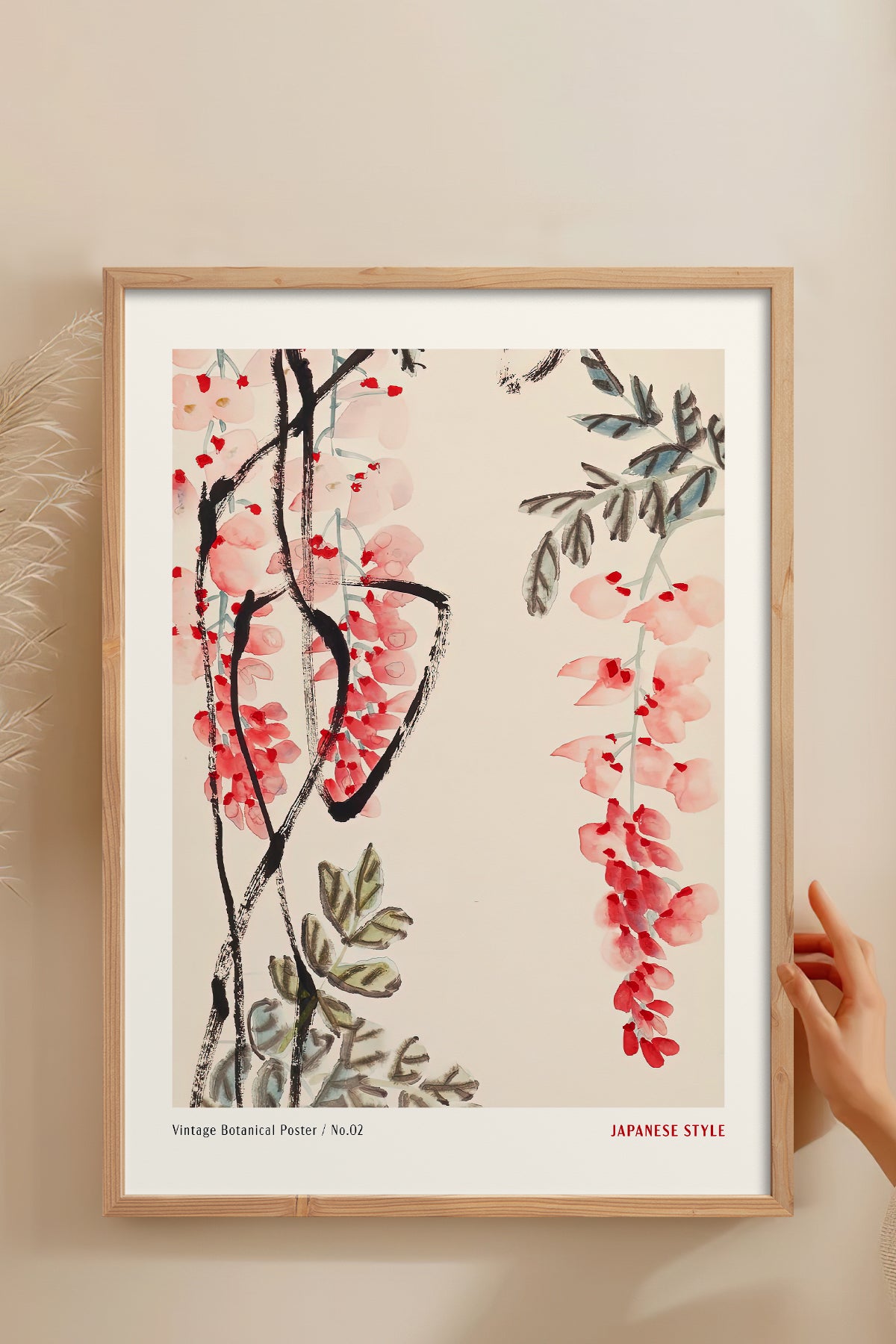 HOMEPACK Ahşap Çerçeveli Tablo Çerçeveli Poster Sanatsal Modern Duvar Dekoru JPN-47