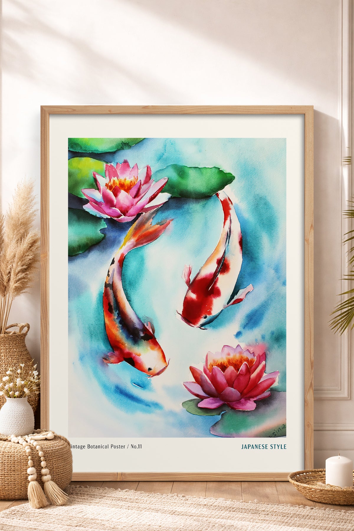 HOMEPACK Ahşap Çerçeveli Tablo Çerçeveli Poster Sanatsal Modern Duvar Dekoru JPN-56